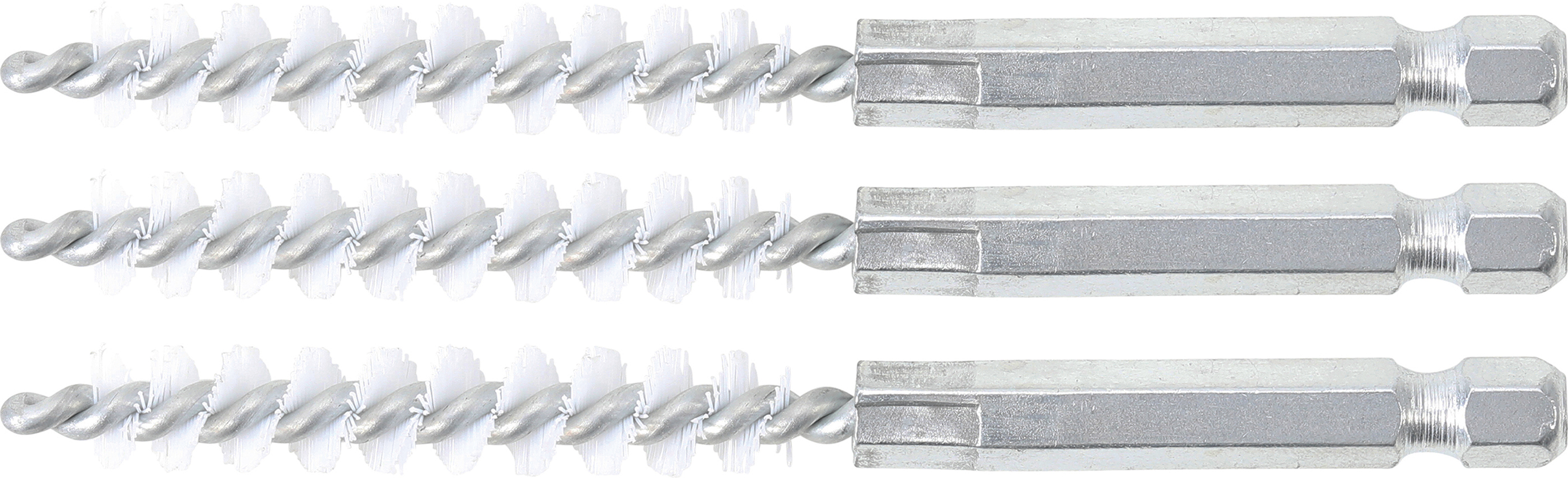 BGS Nylonbürste | 9 mm | Antrieb Außensechskant 6,3 mm (1/4") | 3-tlg.