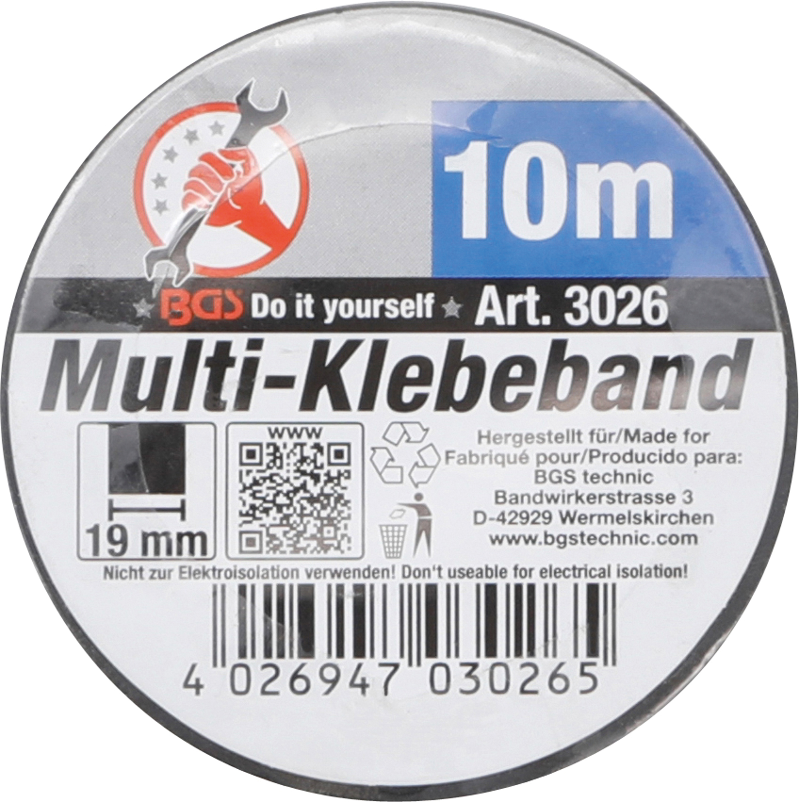 BGS Multi-Klebeband | schwarz | 19 mm x 10 m