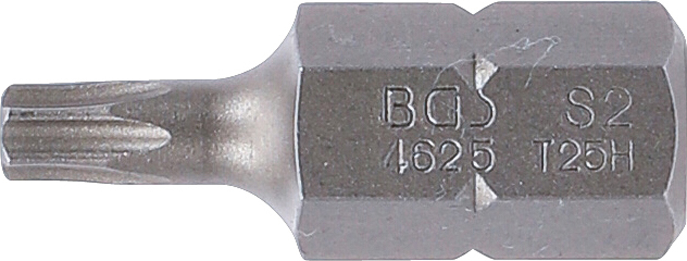 BGS Bit | Länge 30 mm | Antrieb Außensechskant 10 mm (3/8") | T-Profil (für Torx) mit Bohrung T25