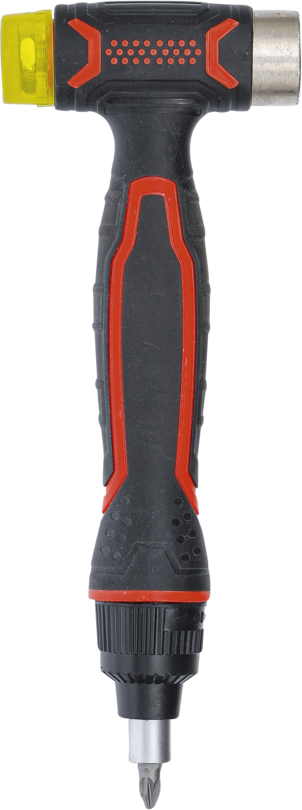 BGS Wechselkopf-Hammer | mit Ratschen-Drehgriff für Bits, umschaltbar | 3-in-1