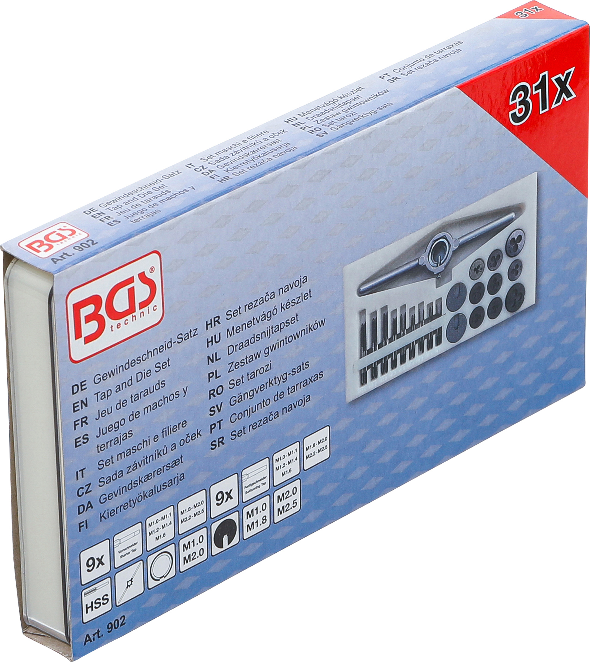 BGS Gewindeschneid-Satz | M1 - M2,5 | 31-tlg.