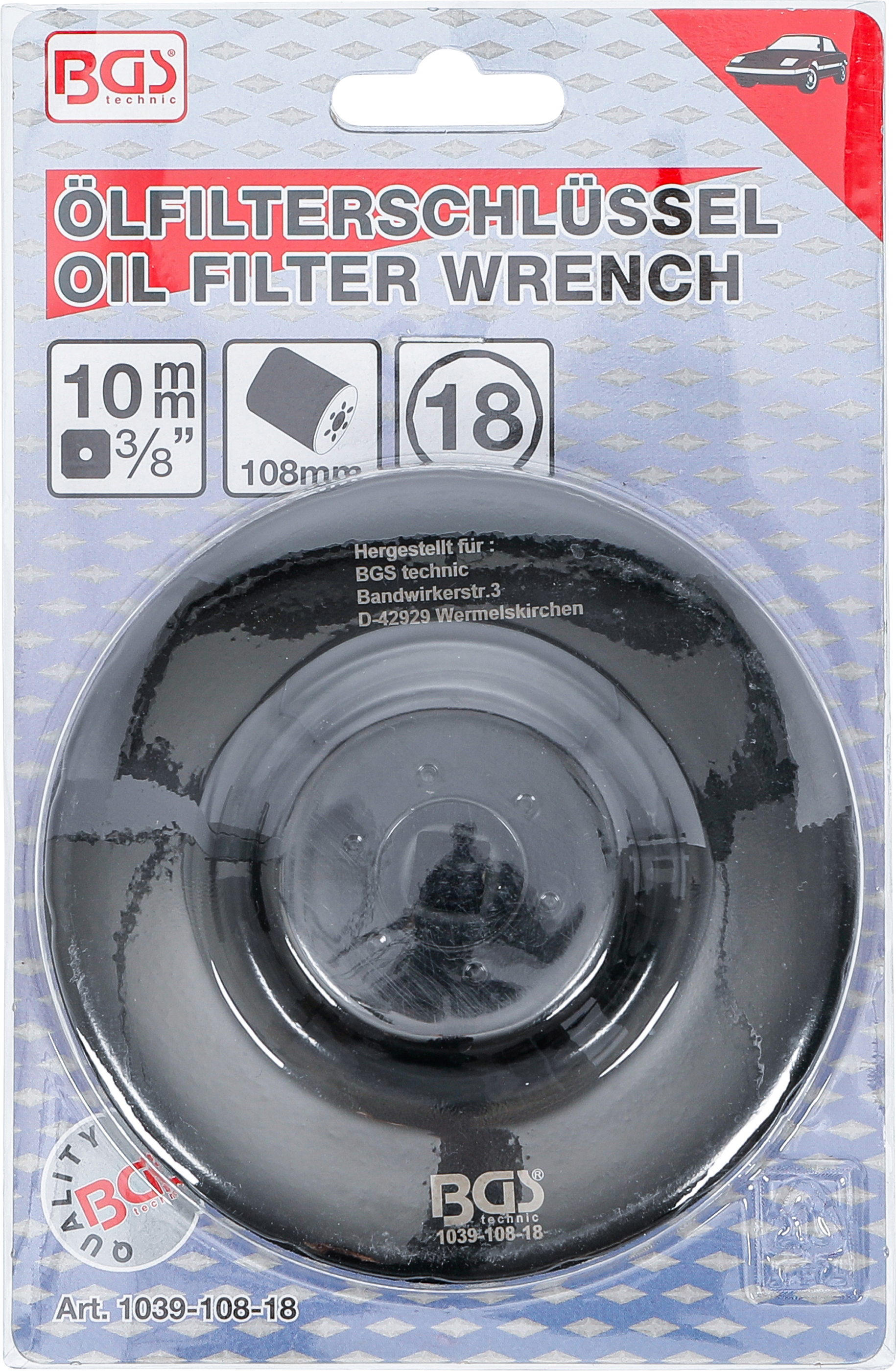 BGS Ölfilterschlüssel | 18-kant | Ø 108 mm | für Renault