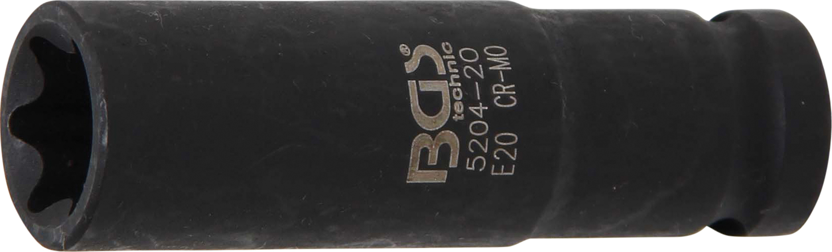 BGS Kraft-Steckschlüssel-Einsatz E-Profil, tief | Antrieb Innenvierkant 12,5 mm (1/2") | SW E20