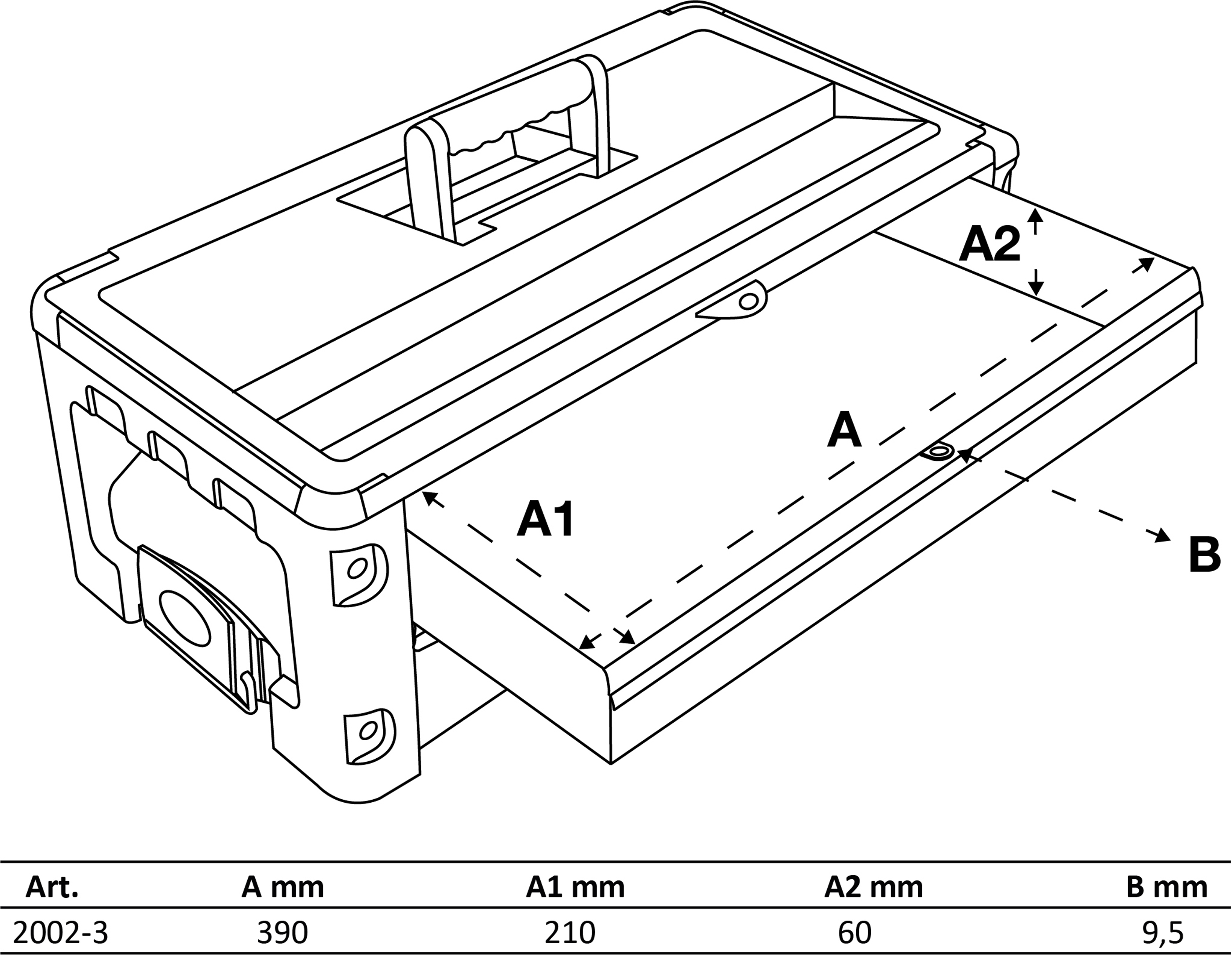 BGS Hartschalen-Werkzeugkoffer-Aufsatz | 2 Schubladen | für Art. 2002