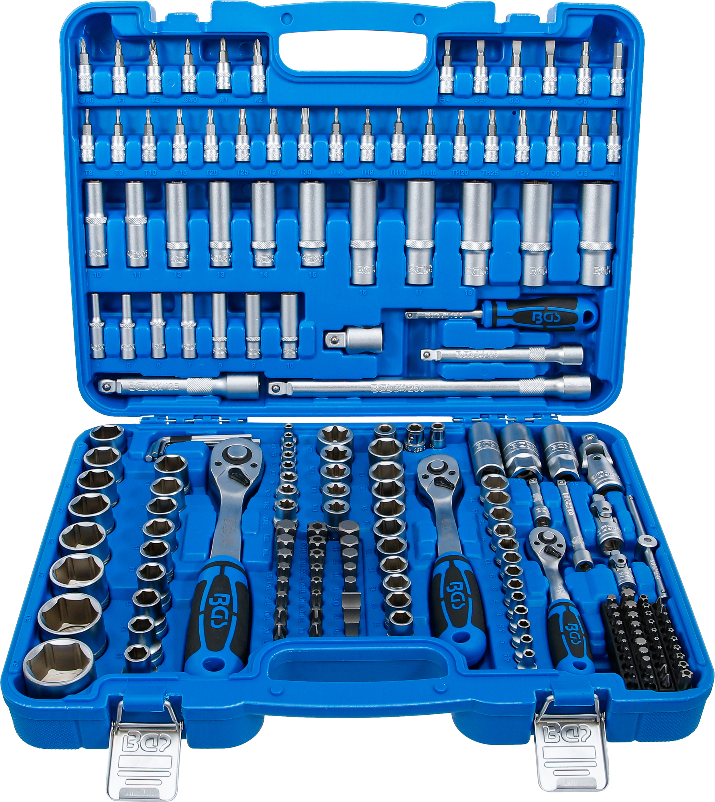 BGS Steckschlüssel-Satz Sechskant | Antrieb 6,3 mm (1/4") / 10 mm (3/8") / 12,5 mm (1/2") | 192-tlg.