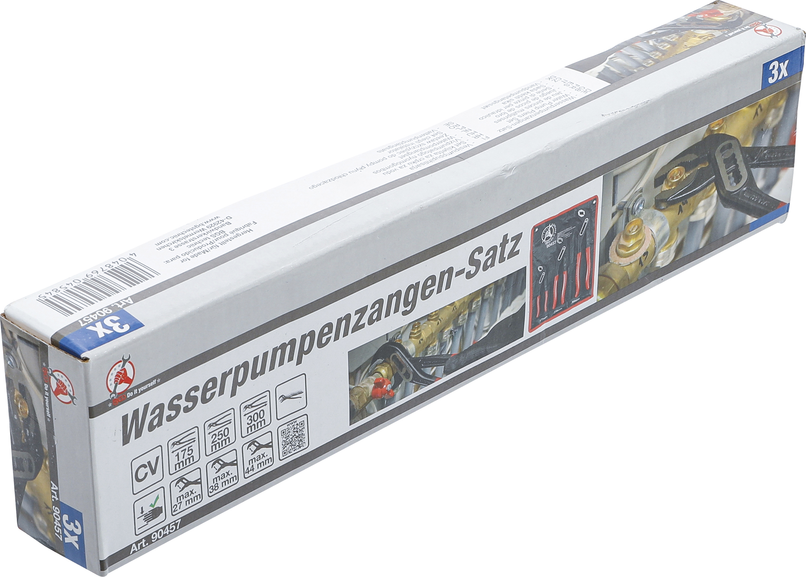 BGS Wasserpumpenzangen-Satz | 175 / 250 / 300 mm | 3-tlg.