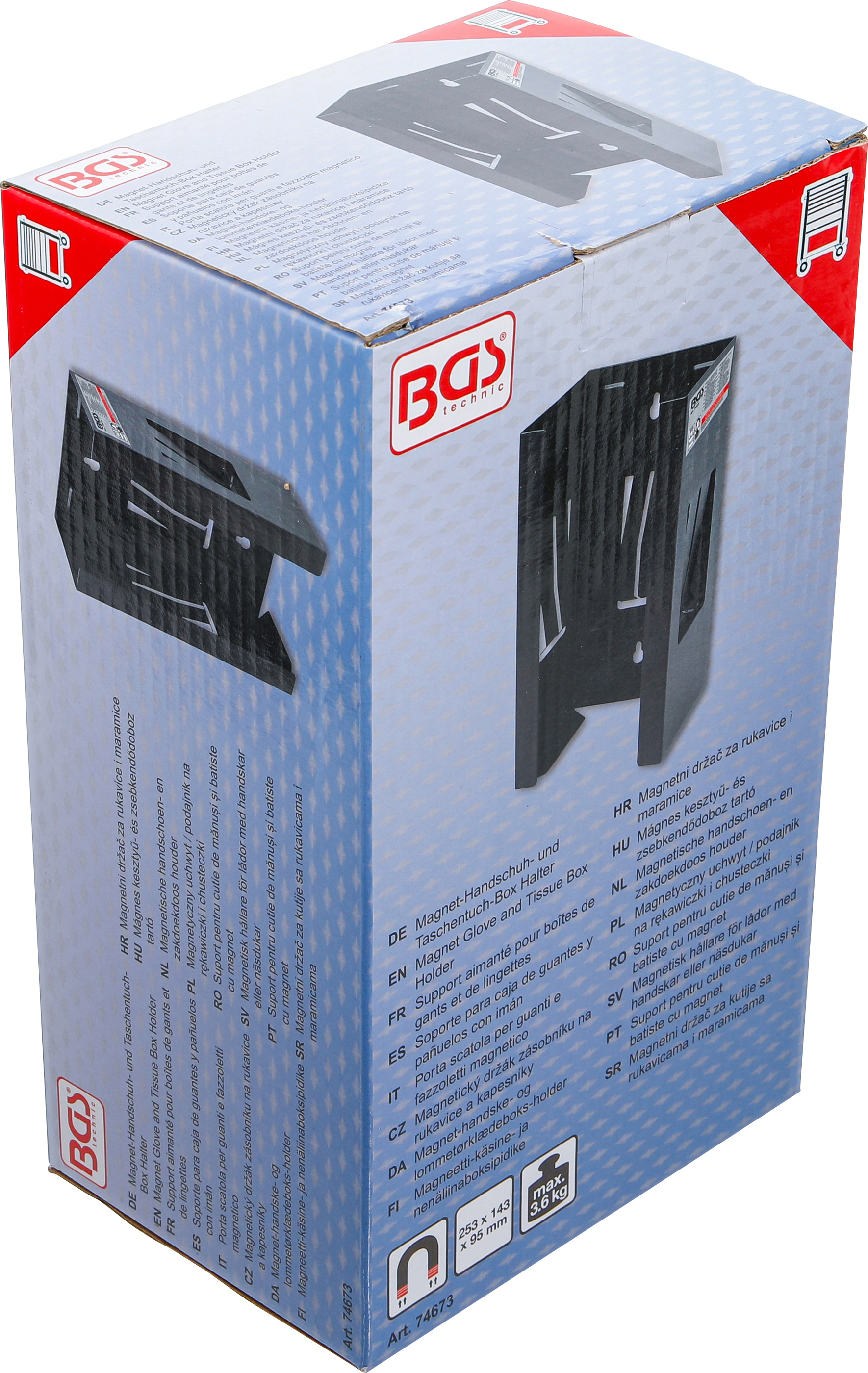 BGS Magnet-Handschuh- und Taschentuch-Box Halter | 253 x 143 x 95 mm