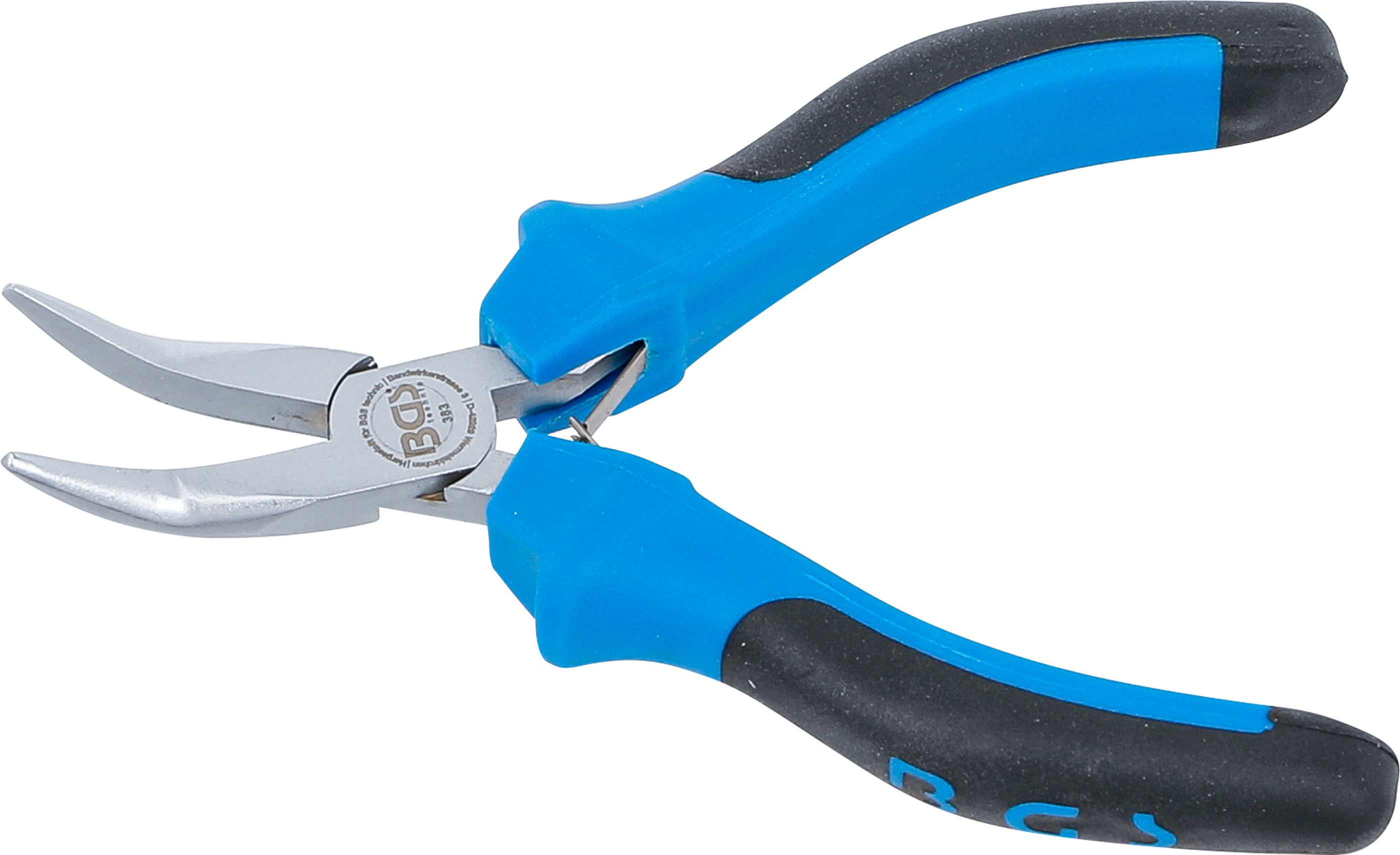 BGS Elektronik-Spitzzange | gebogen | mit Feder | 138 mm