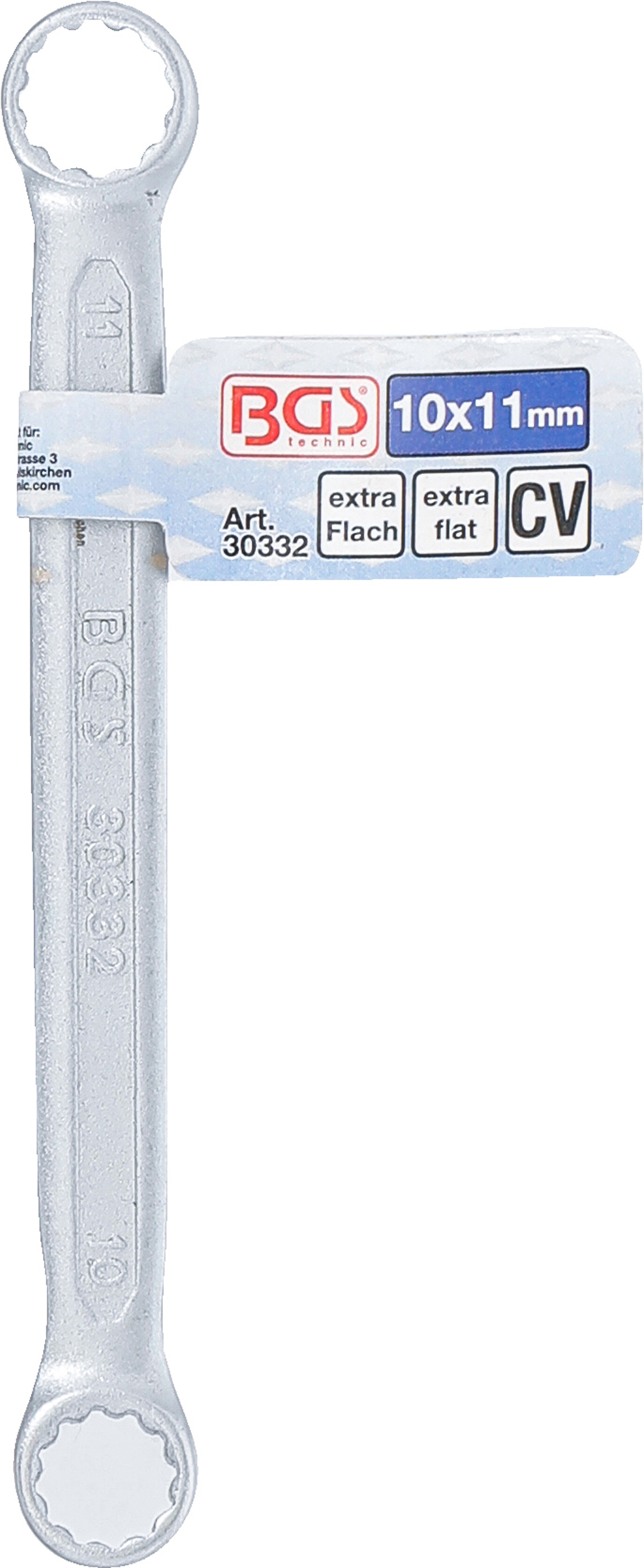 BGS Doppel-Ringschlüssel | extra flach | SW 10 x 11 mm