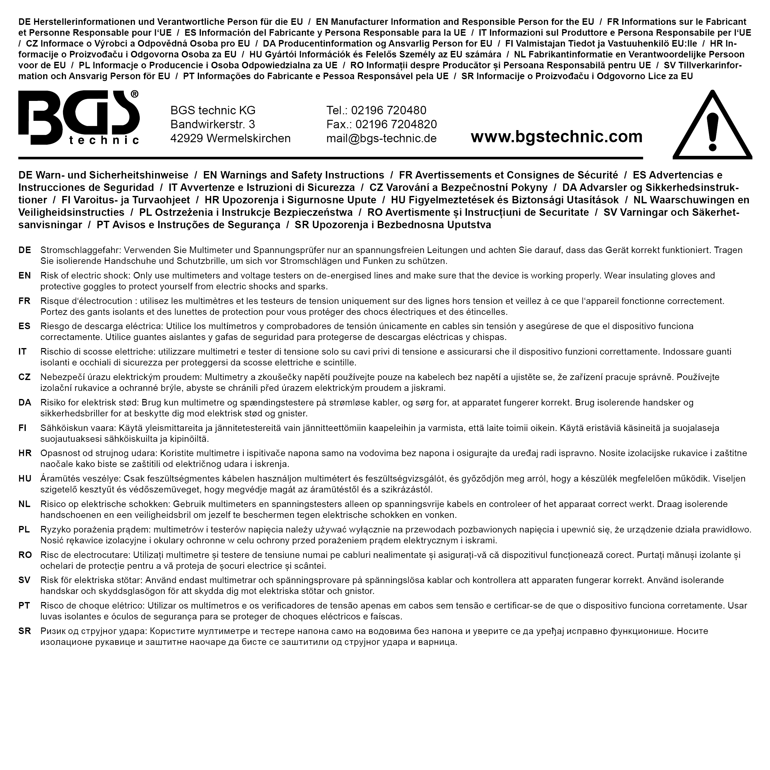 BGS Digitales Amperemeter für Sicherungskontakt