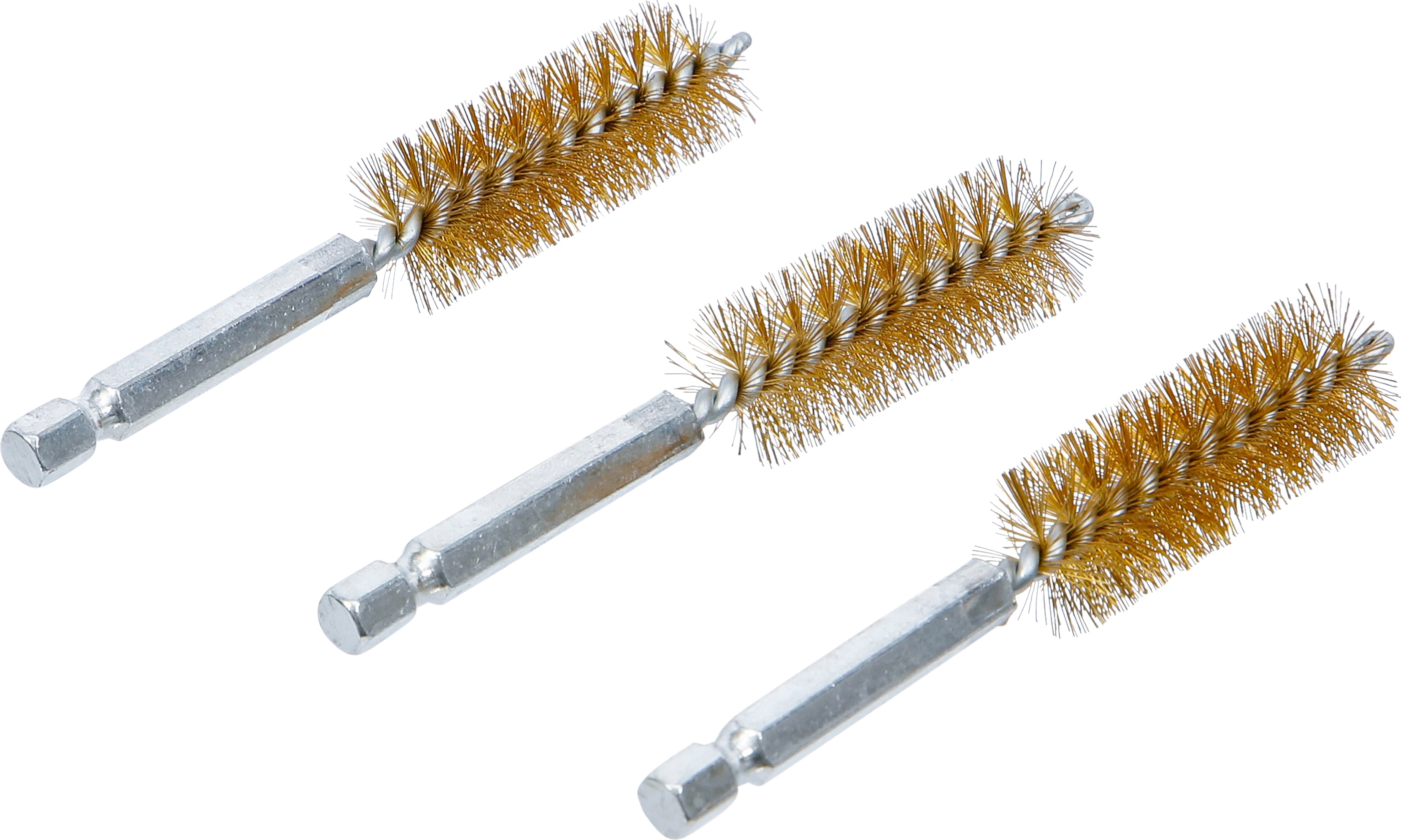 BGS Messingbürste | 17 mm | Antrieb Außensechskant 6,3 mm (1/4") | 3-tlg.