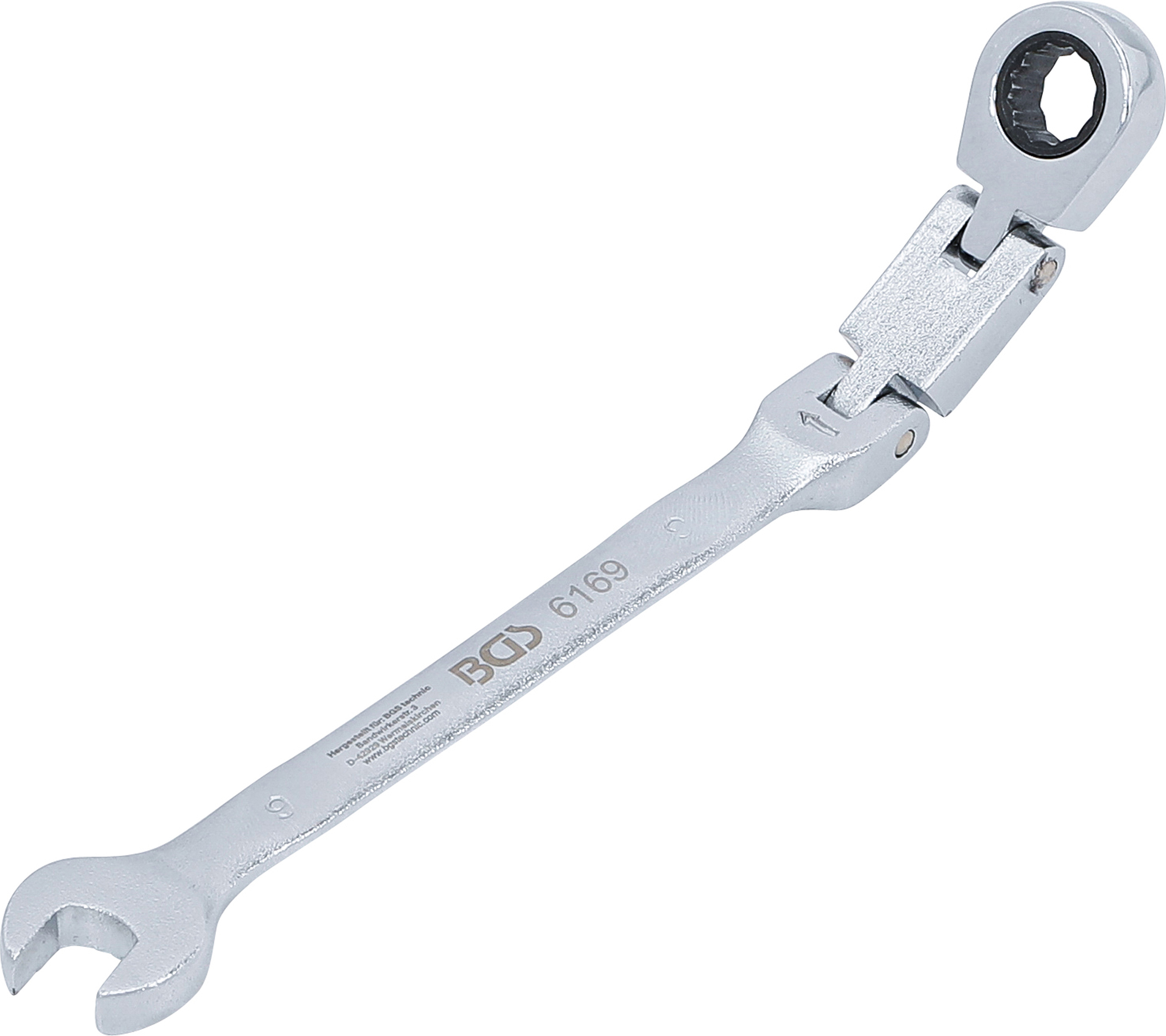 BGS Doppelgelenk-Ratschenring-Maulschlüssel | abwinkelbar | SW 9 mm