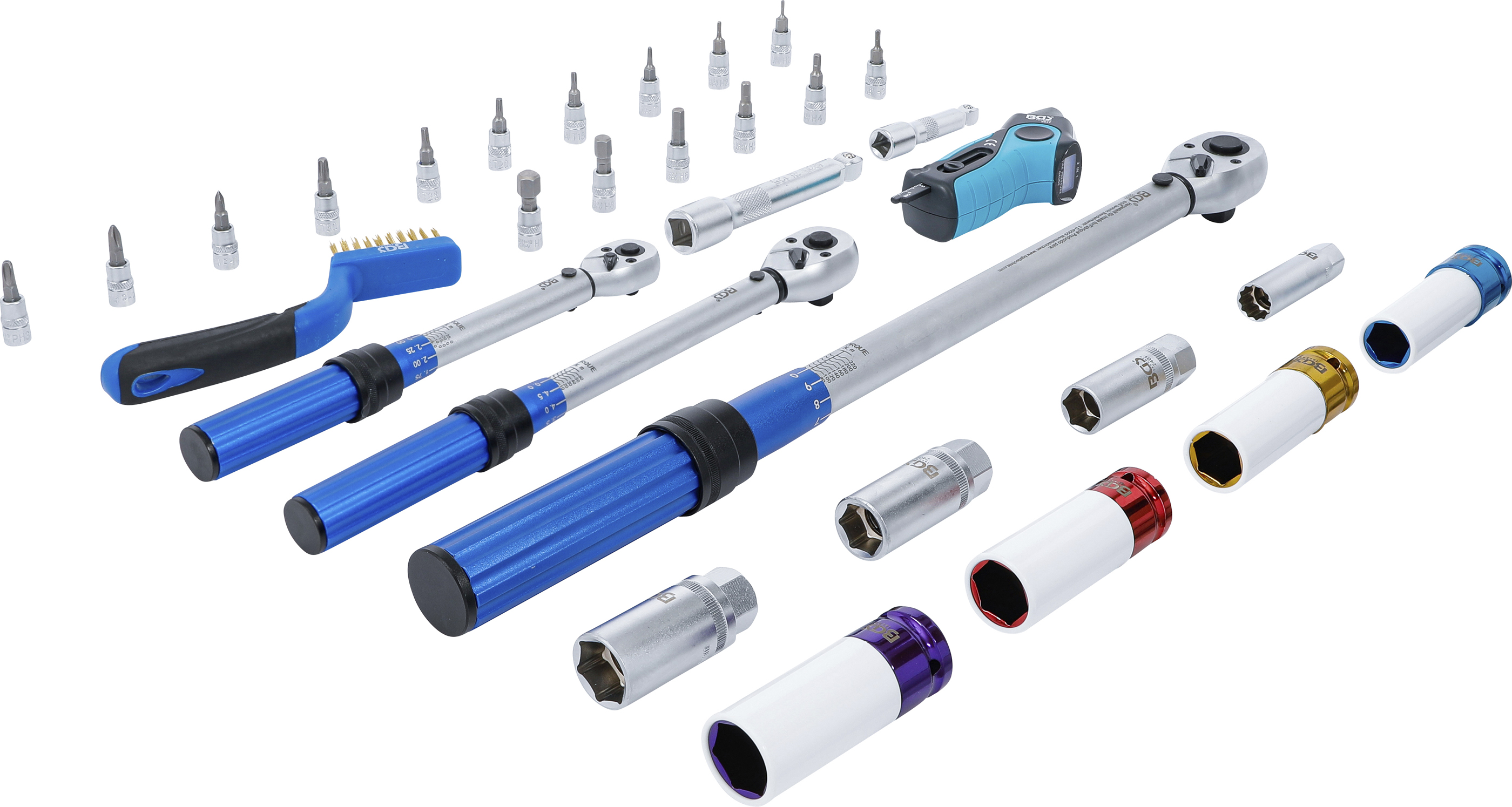 BGS Drehmomentschlüssel-Satz | Abtrieb Außenvierkant 6,3 mm (1/4"), 10 mm (3/8"), 12,5 mm (1/2") | 31-tlg.