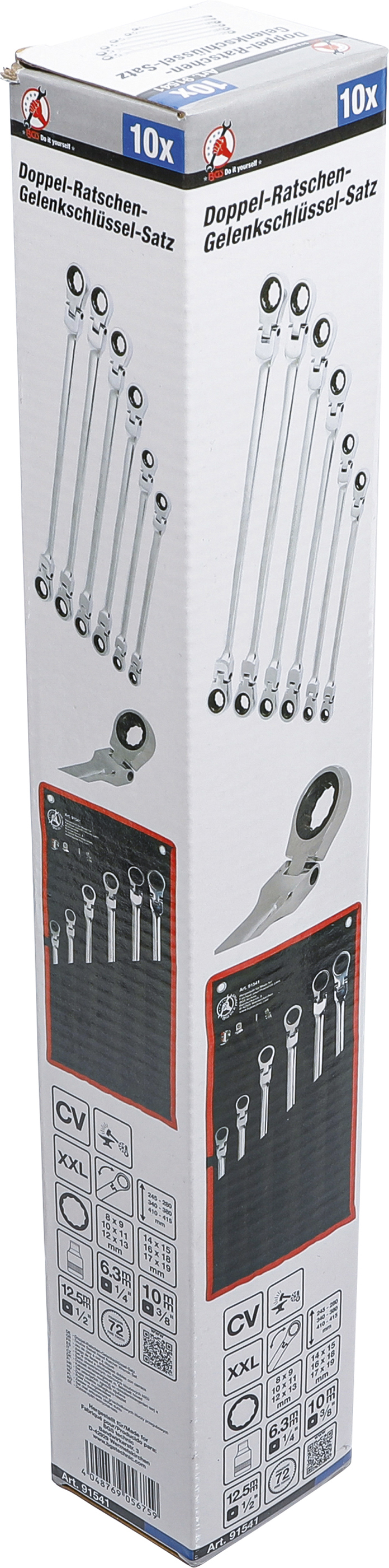 BGS Doppel-Ratschen-Gelenkschlüssel-Satz | SW 8 - 19 mm | 10-tlg.