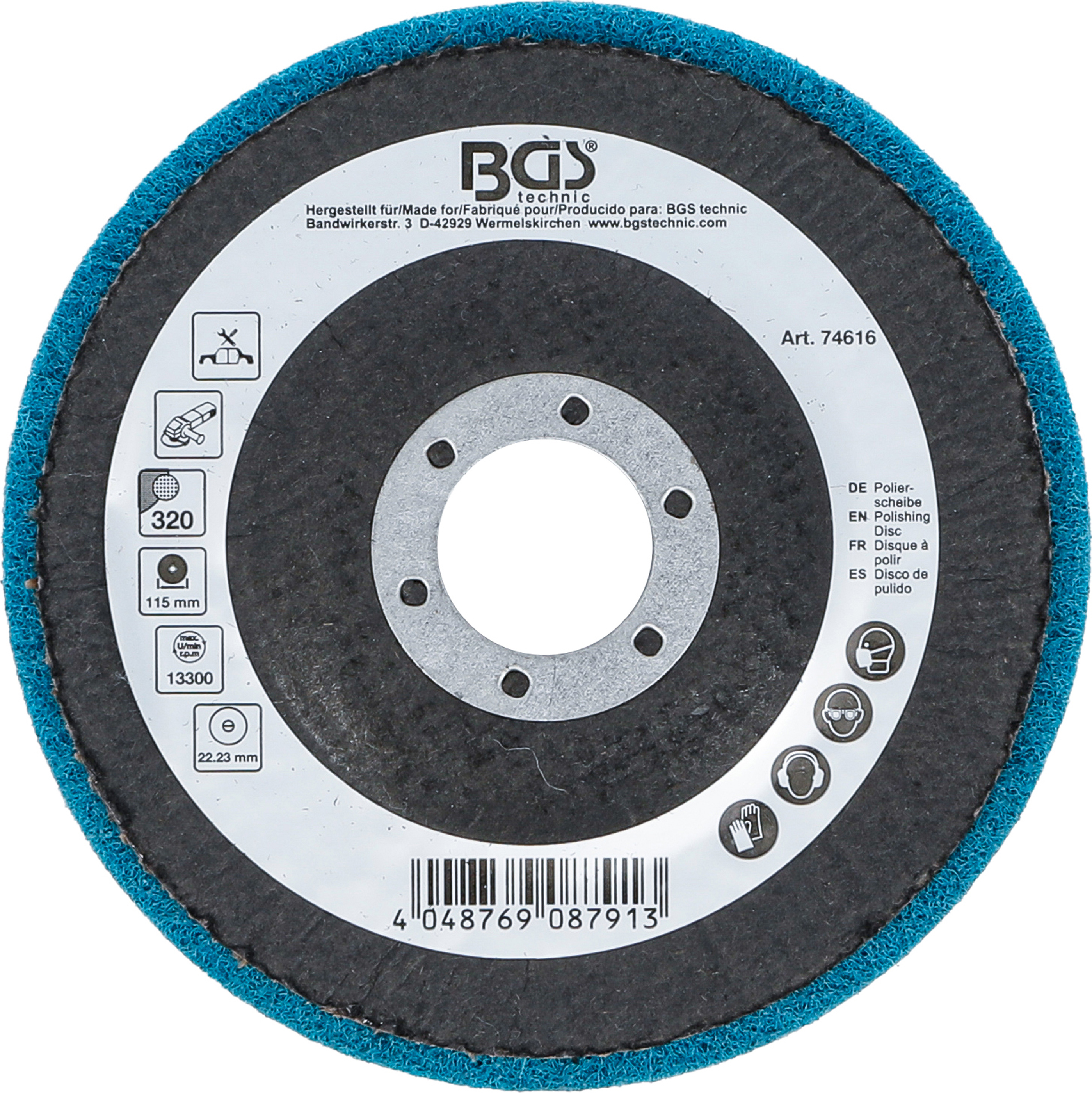 BGS Polierscheibe | Aluminiumoxid | Ø 115 mm | Körnung 320