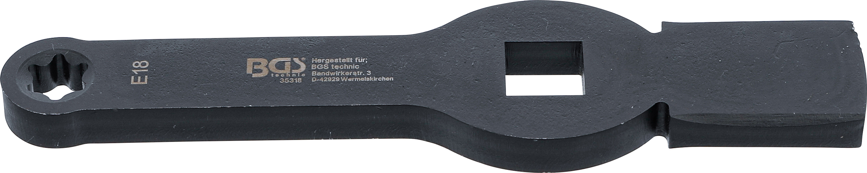 BGS Schlag-Ringschlüssel | E-Profil (für Torx) | mit 2 Schlagflächen | SW E18
