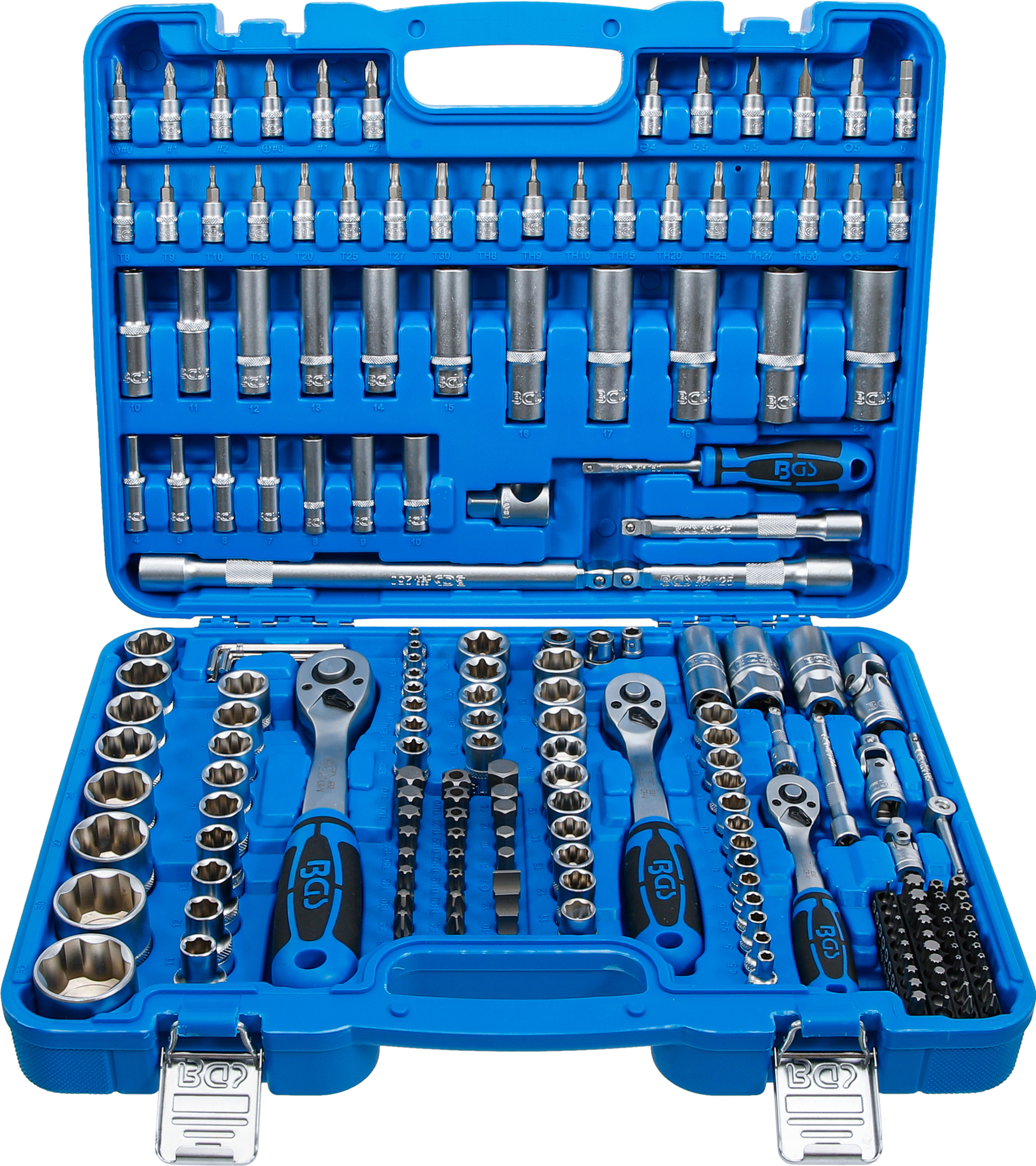 BGS Steckschlüssel-Satz Wellenprofil | Antrieb 6,3 mm (1/4") / 10 mm (3/8") / 12,5 mm (1/2") | 192-tlg.