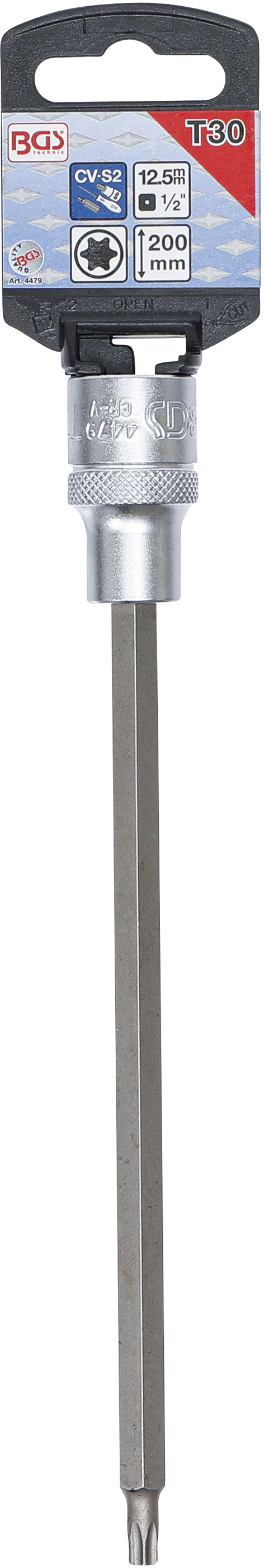 BGS Bit-Einsatz | Antrieb Innenvierkant 12,5 mm (1/2") | T-Profil (für Torx) T30