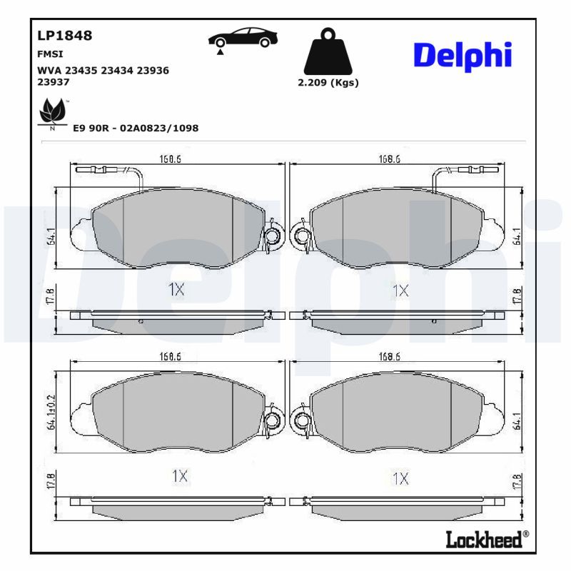 Bremsbelagsatz, Scheibenbremse