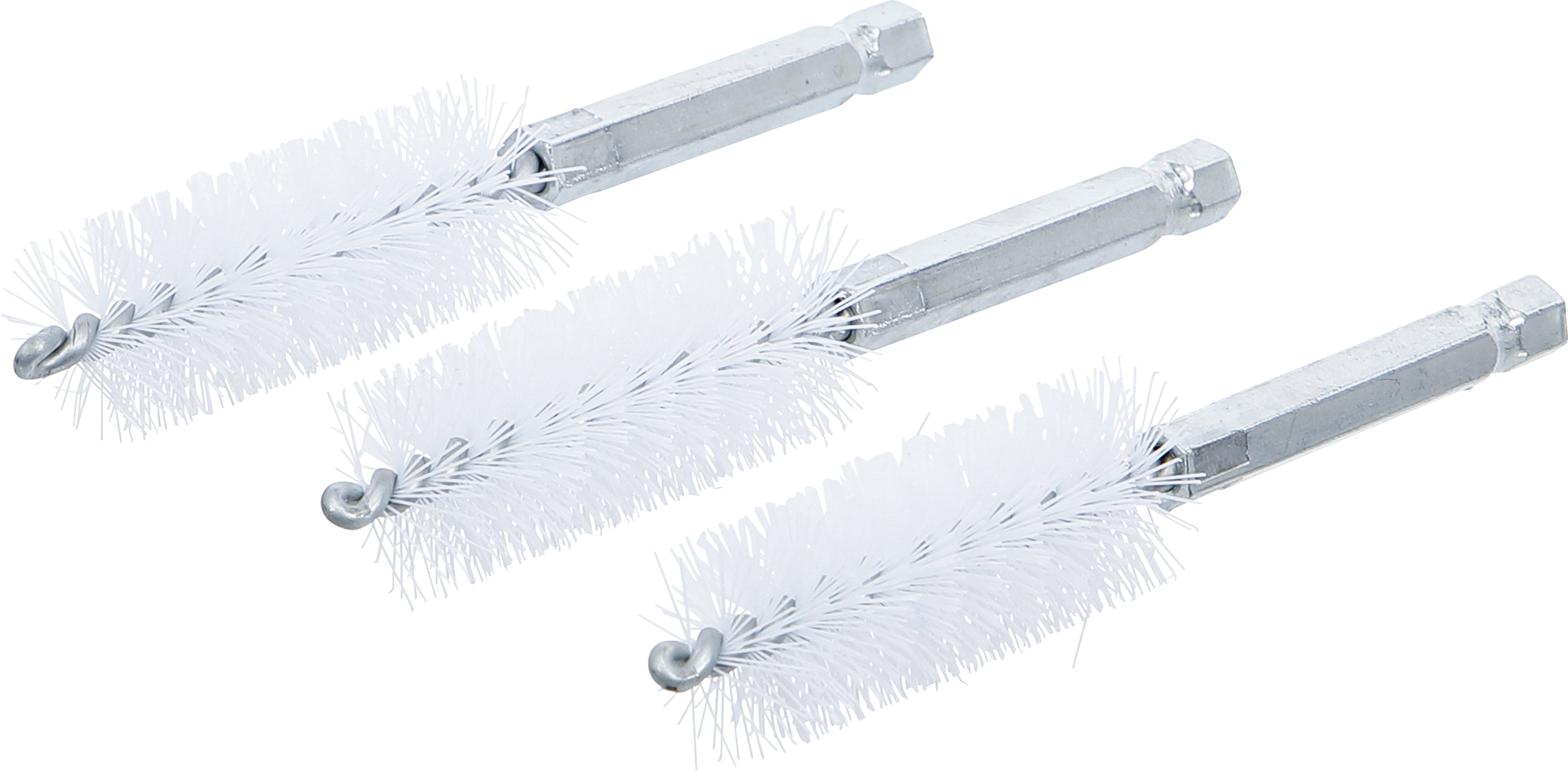 BGS Nylonbürste | 18 mm | Antrieb Außensechskant 6,3 mm (1/4") | 3-tlg.