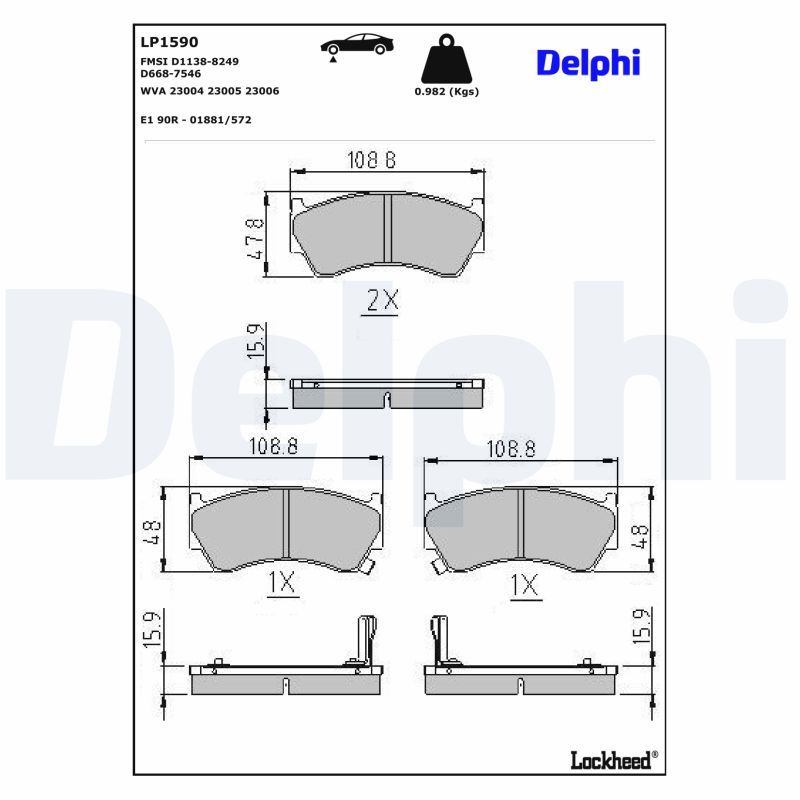 Bremsbelagsatz, Scheibenbremse