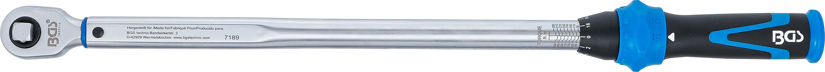 BGS Drehmomentschlüssel | Abtrieb Außenvierkant 12,5 mm (1/2") | 70 - 350 Nm