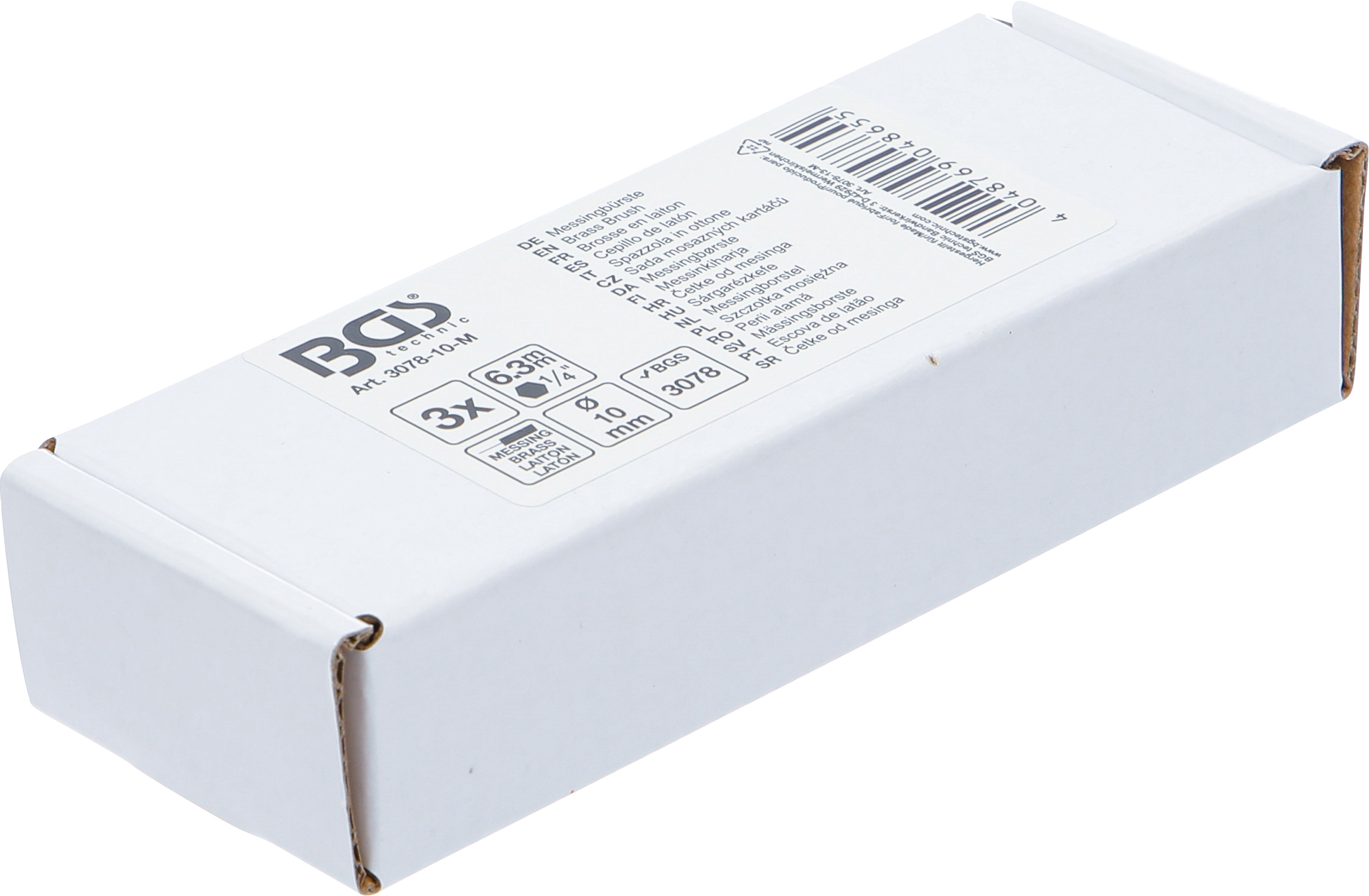 BGS Messingbürste | 10 mm | Antrieb Außensechskant 6,3 mm (1/4") | 3-tlg.