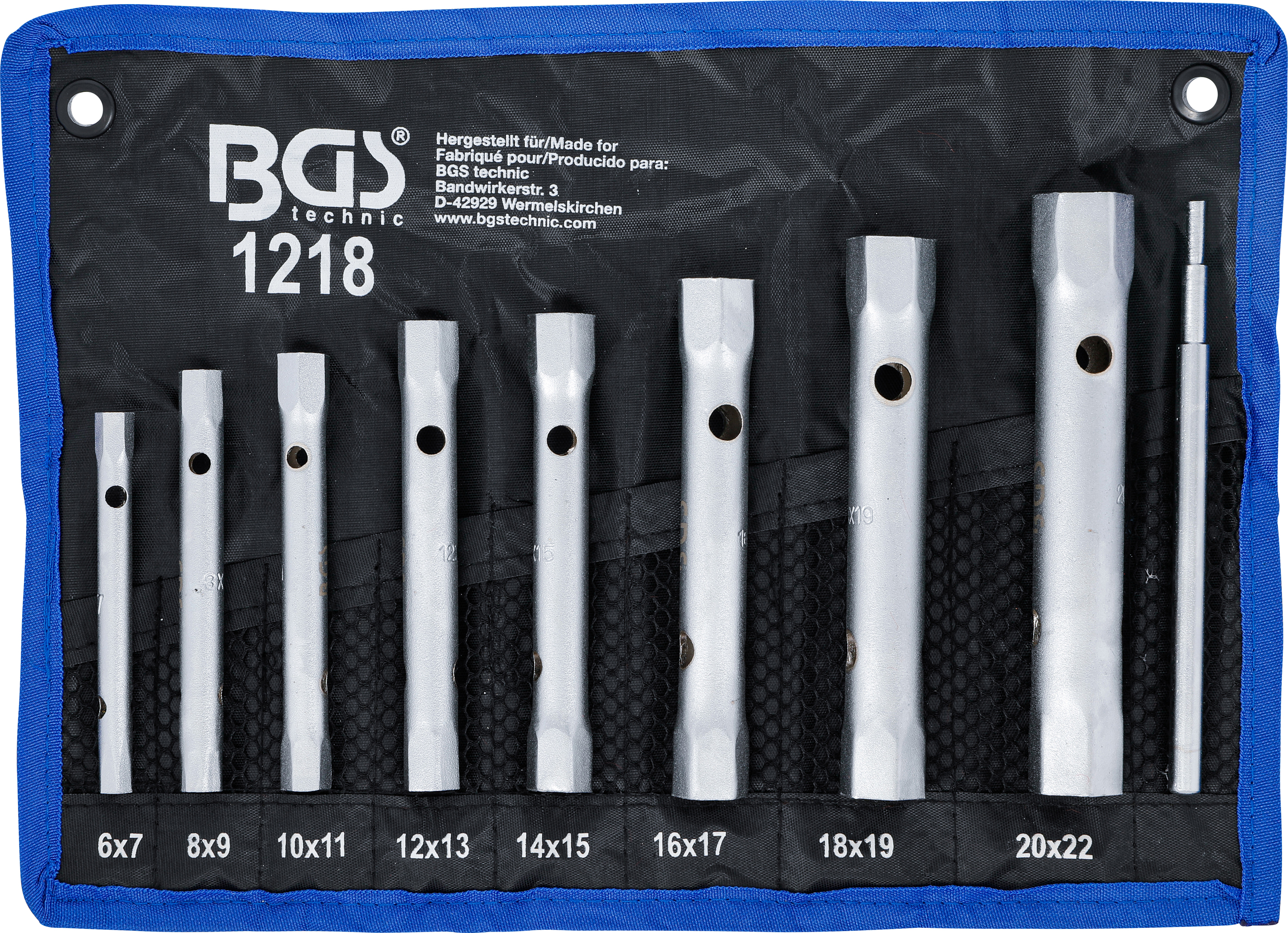 BGS Rohrsteckschlüssel-Satz | SW 6 x 7 - 20 x 22 mm | 9-tlg.