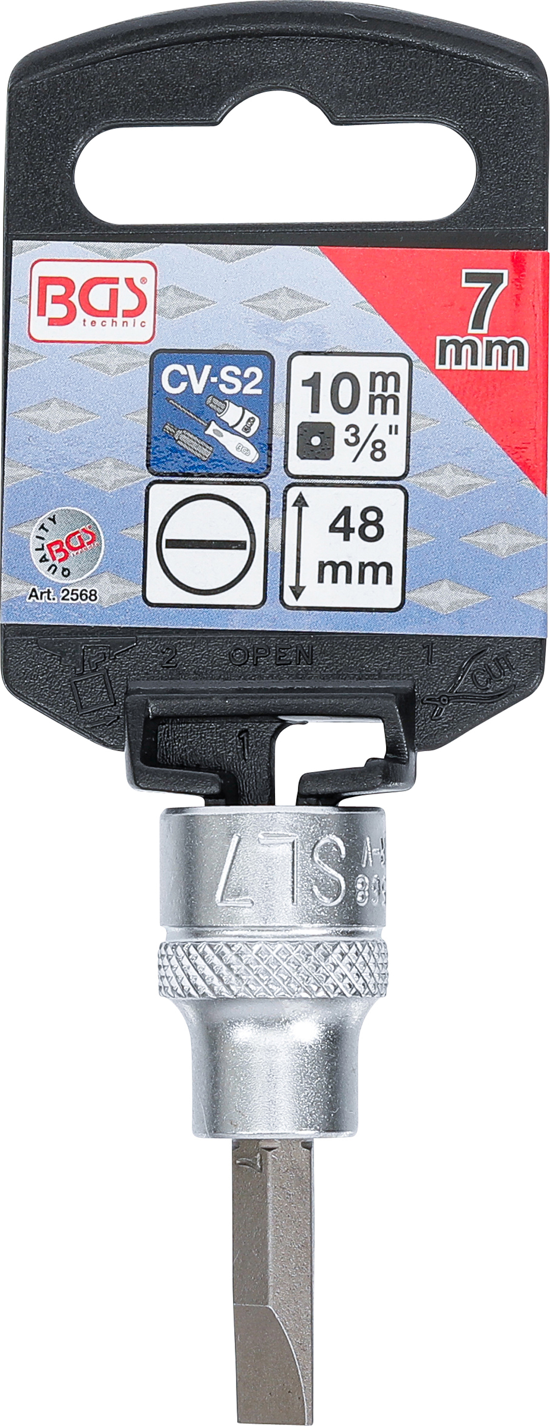 BGS Bit-Einsatz | Antrieb Innenvierkant 10 mm (3/8") | Schlitz 7 mm