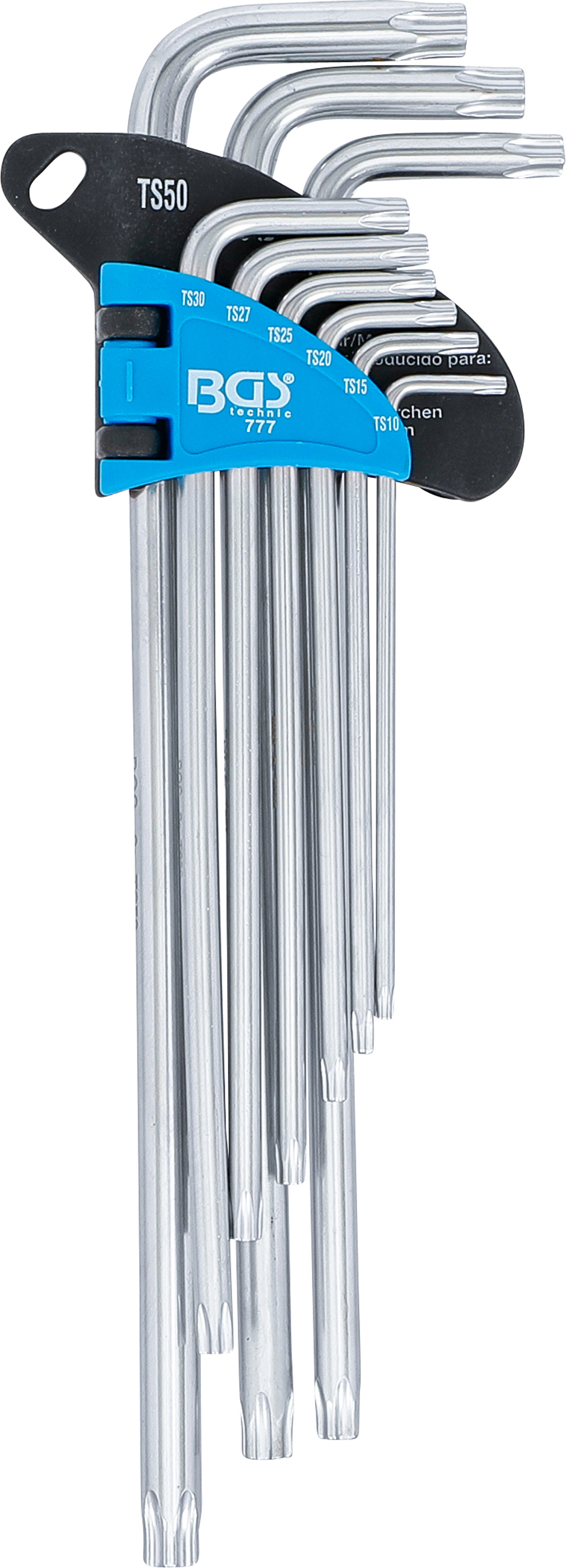 BGS Winkelschlüssel-Satz | extra lang | TS-Profil (für Torx Plus) TS10 - TS50 | 9-tlg.