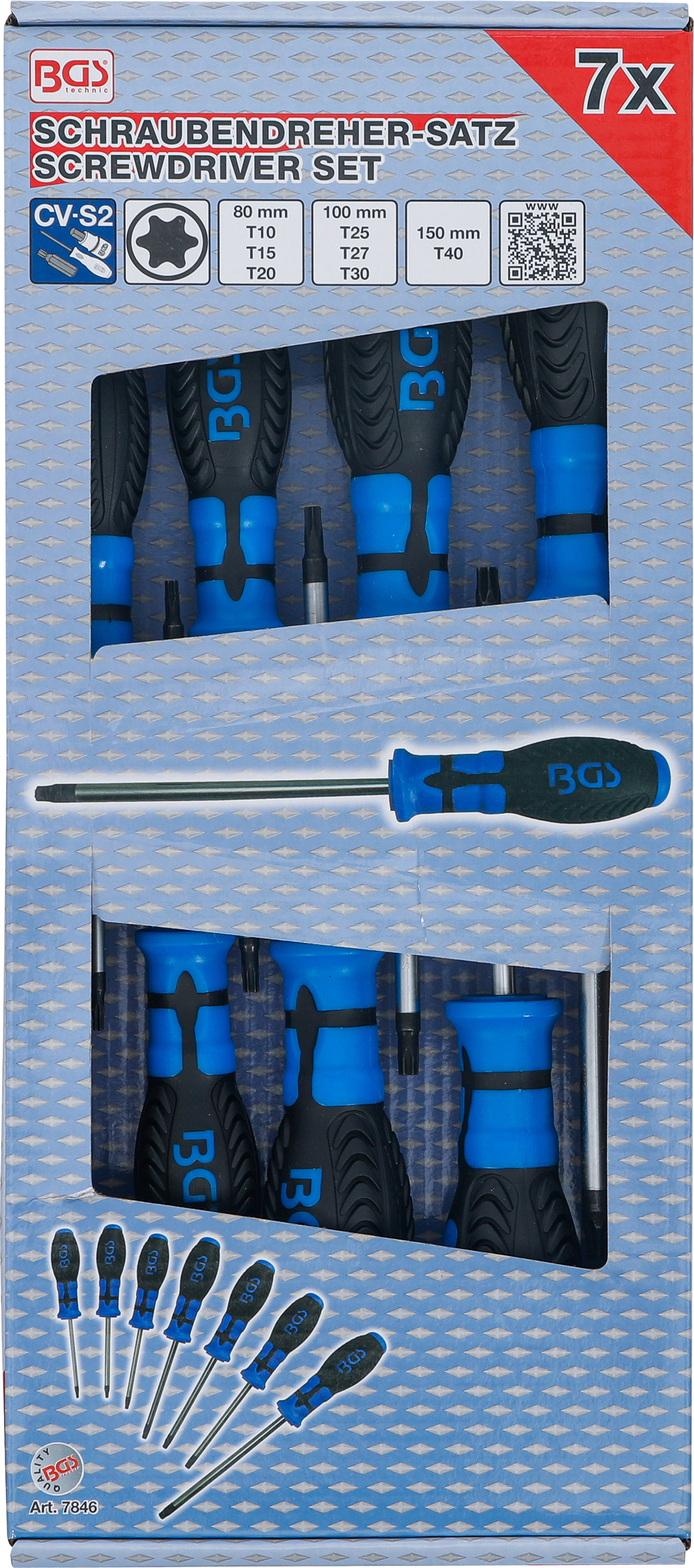 BGS Schraubendreher-Satz | T-Profil (für Torx) | T10 - T40 | 7-tlg.