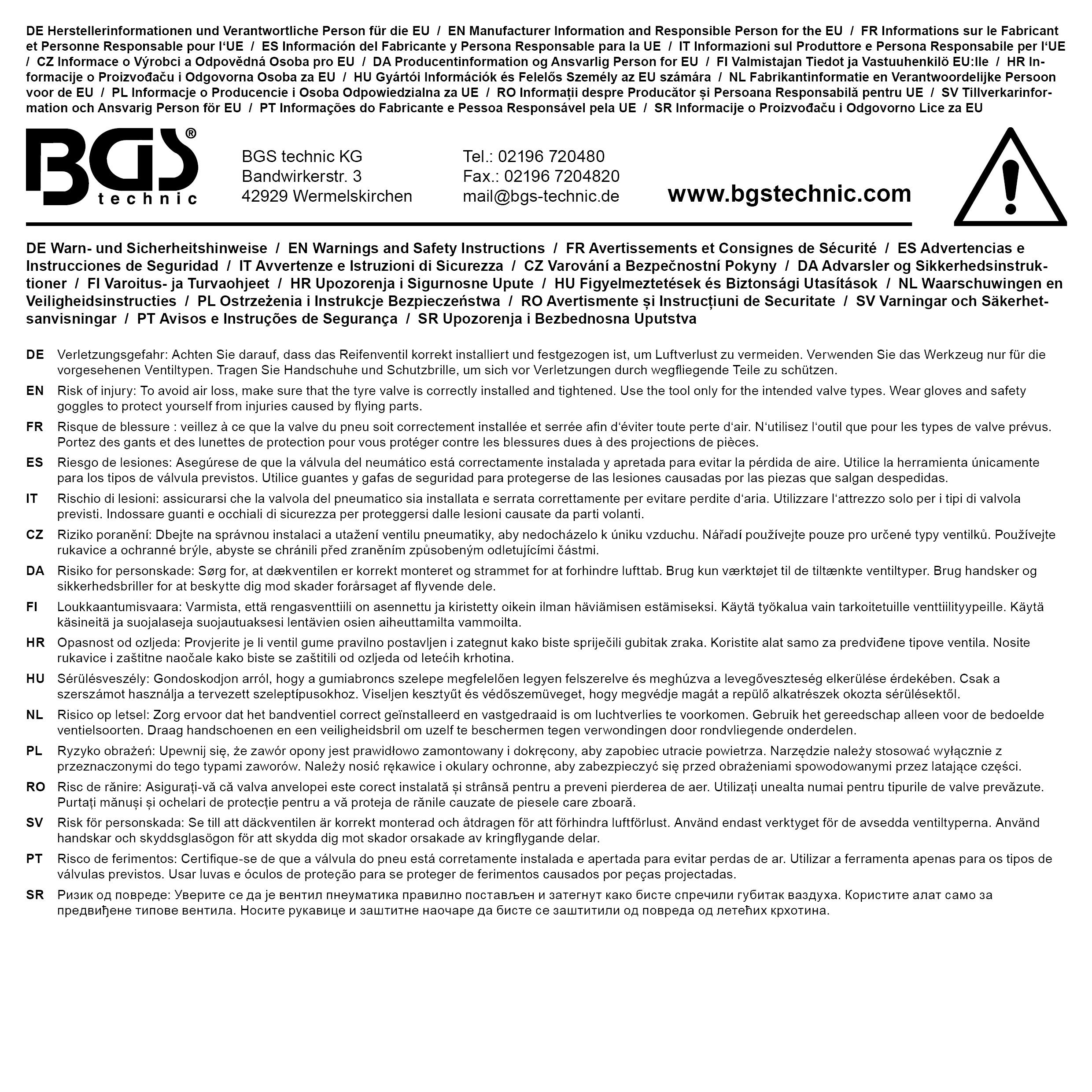 BGS Reifenventil-Schneider