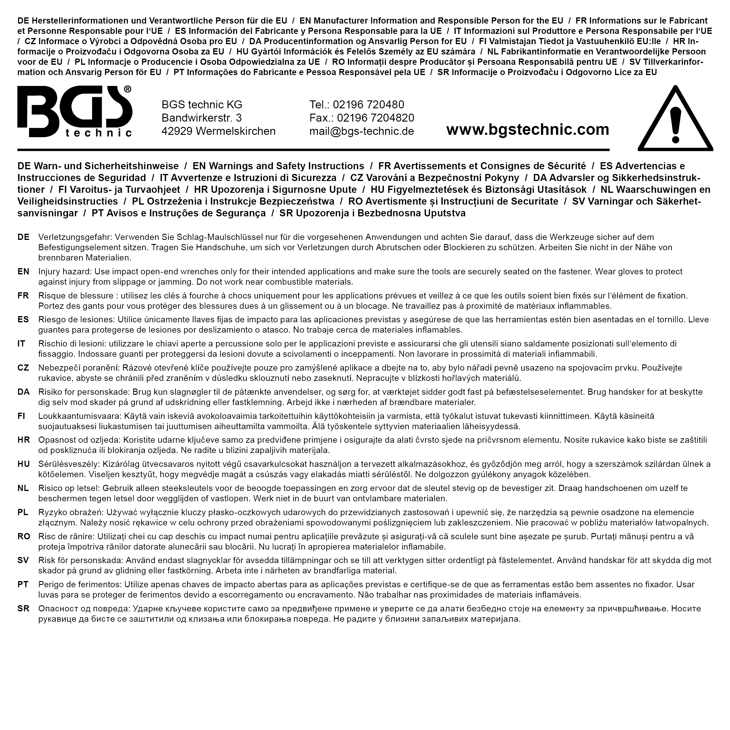 BGS Schlag-Maulschlüssel | SW 70 mm