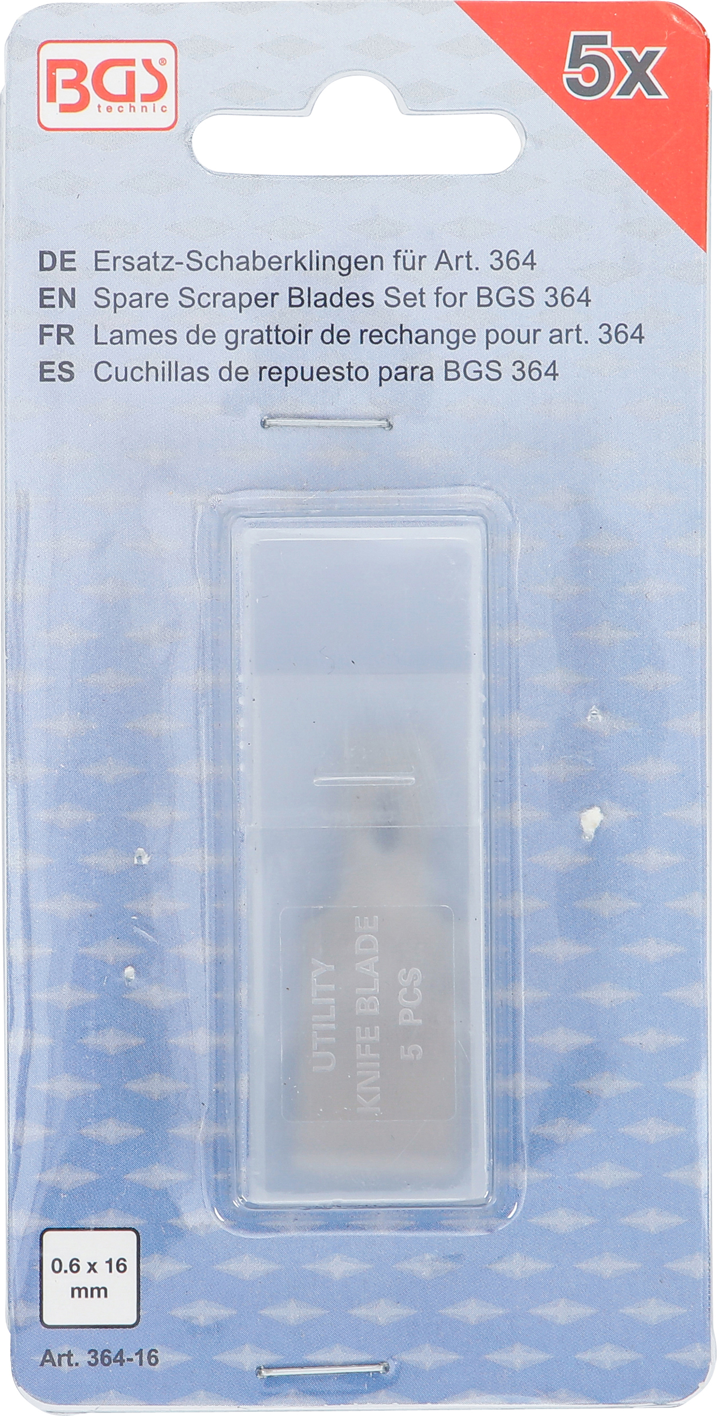 BGS Ersatz-Schaberklingen für Art. 364 | 0,6 x 16 mm | 5-tlg.