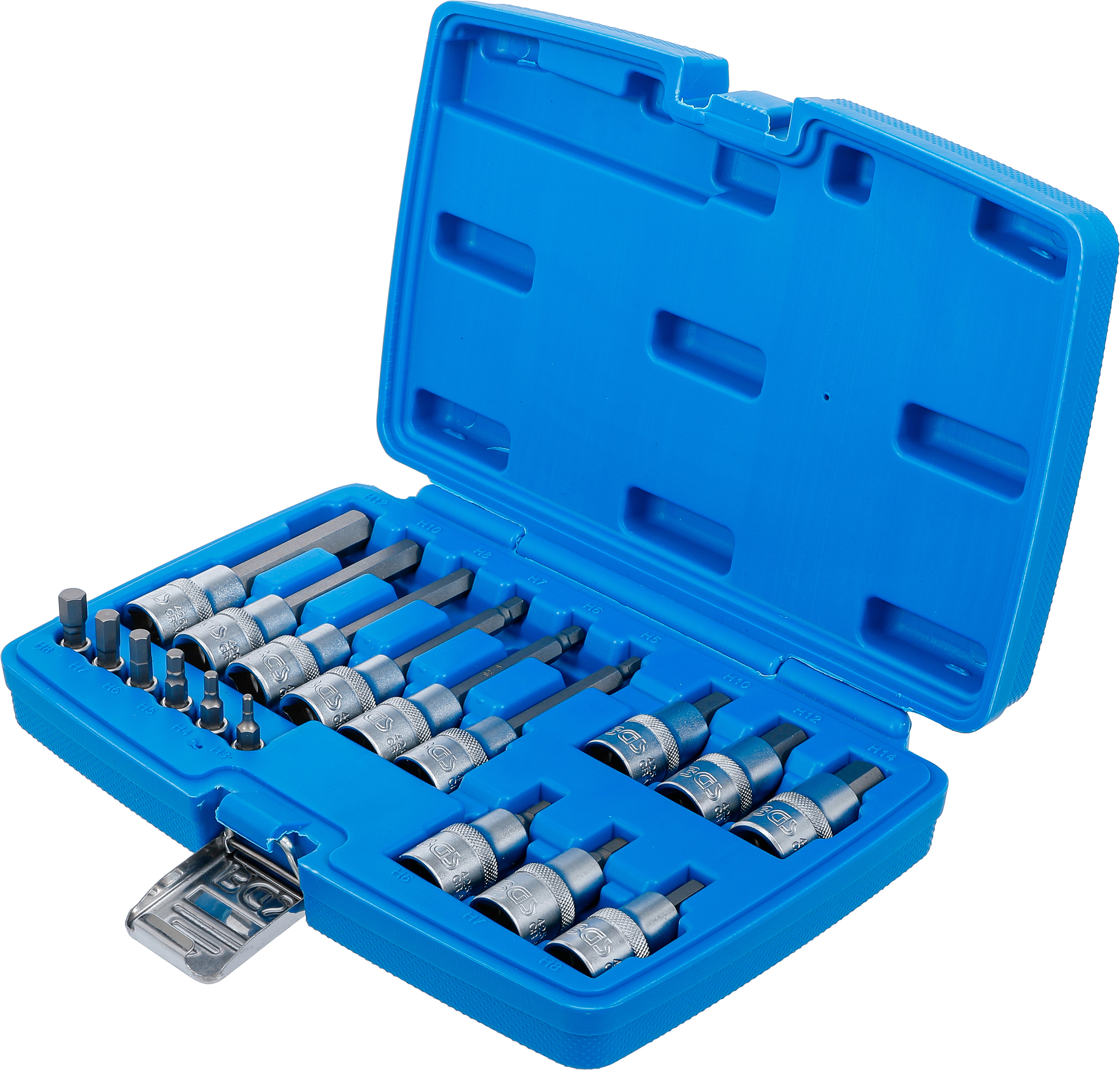 BGS Bit-Einsatz-Satz | Antrieb Innenvierkant 6,3 mm (1/4") / 12,5 mm (1/2") | Innensechskant | 18-tlg.