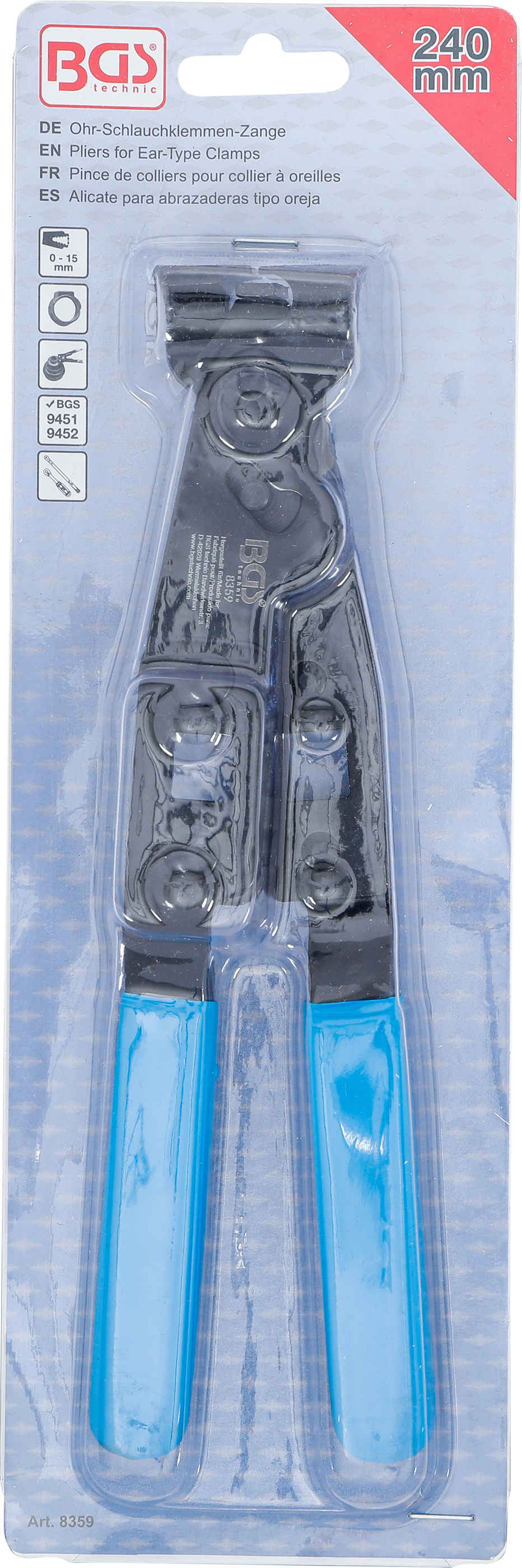 BGS Ohr-Schlauchklemmen-Zange | 240 mm