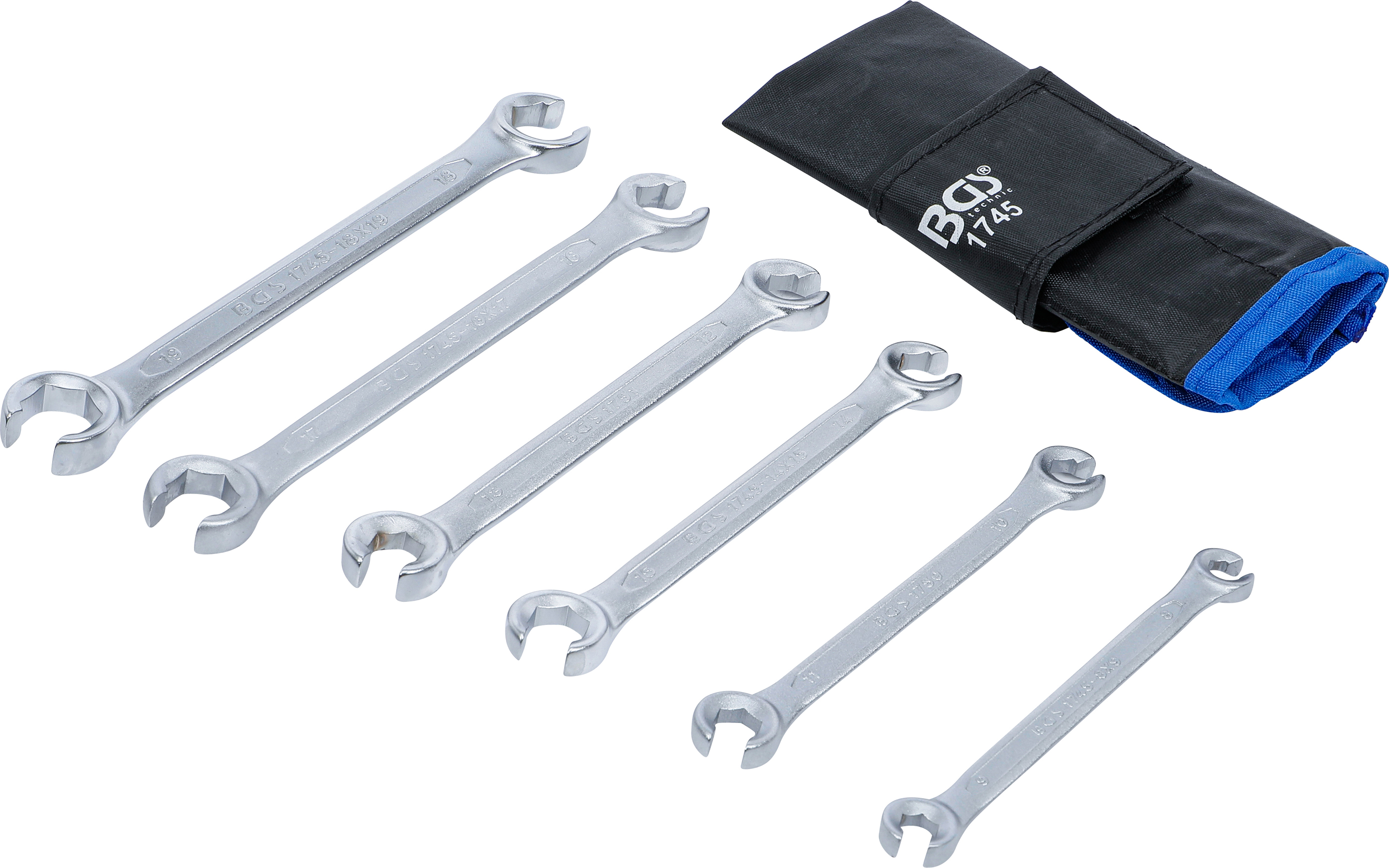 BGS Offener Doppel-Ringschlüssel-Satz | SW 8 x 9 - 18 x 19 mm | 6-tlg.