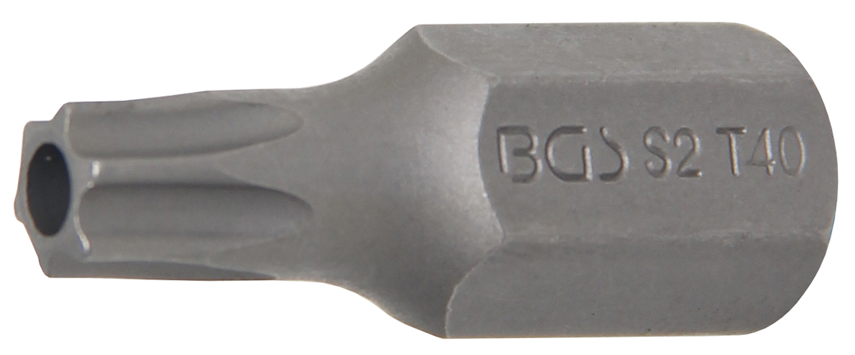 BGS Bit | Antrieb Außensechskant 10 mm (3/8") | T-Profil (für Torx) mit Bohrung T40
