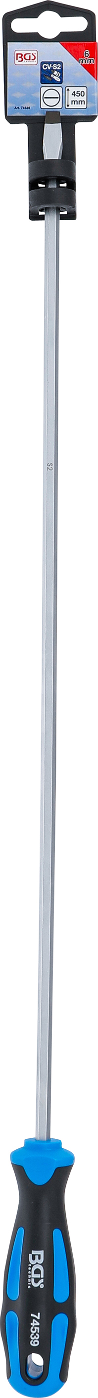 BGS Schraubendreher | Schlitz 6 mm | Klingenlänge 450 mm