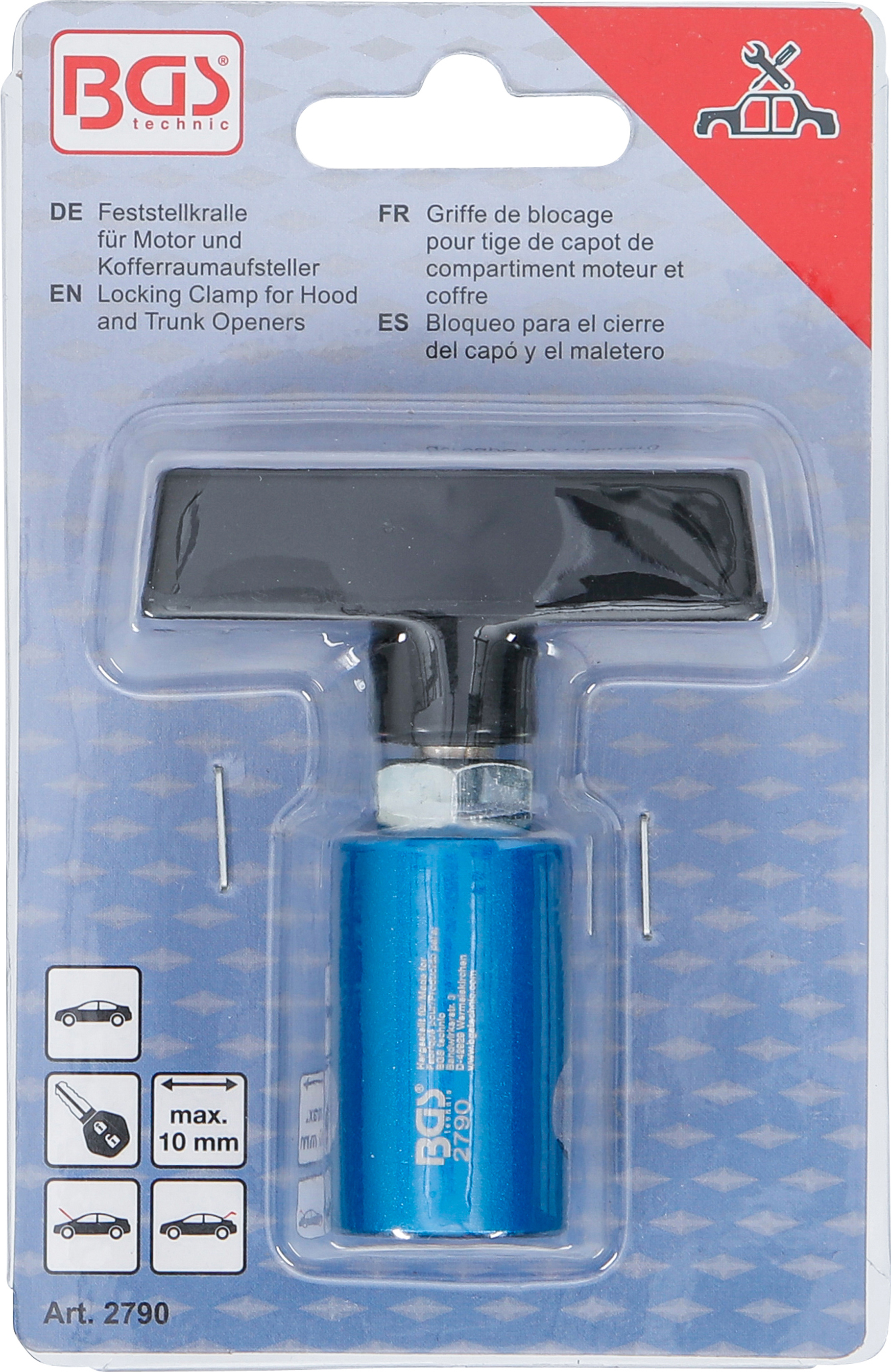 BGS Feststellkralle für Motor und Kofferraumaufsteller