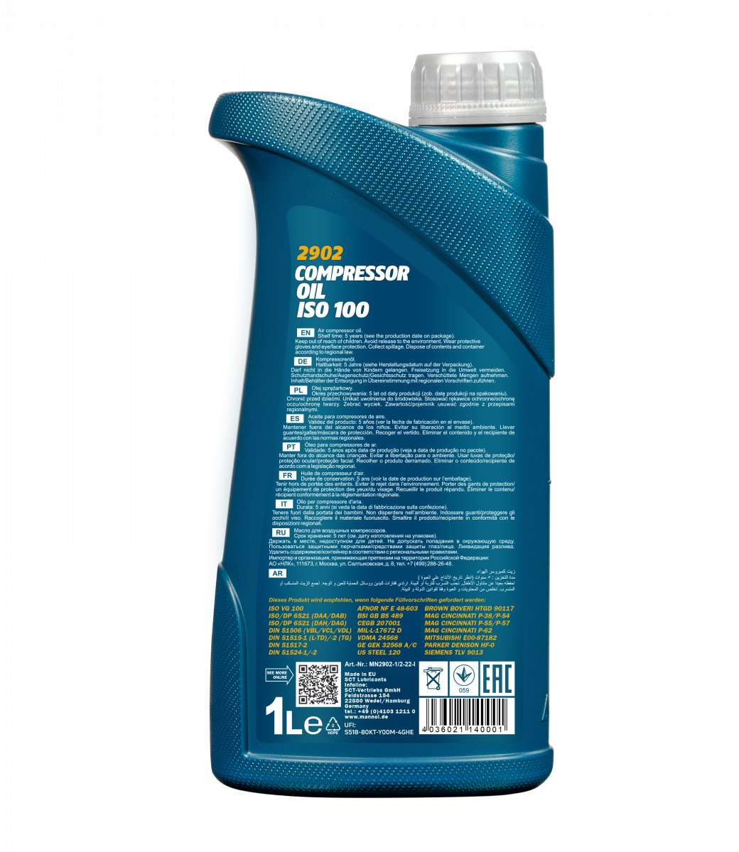 Mannol 2902 Compressor Oil ISO 100 Kompressoröl 1 Liter
