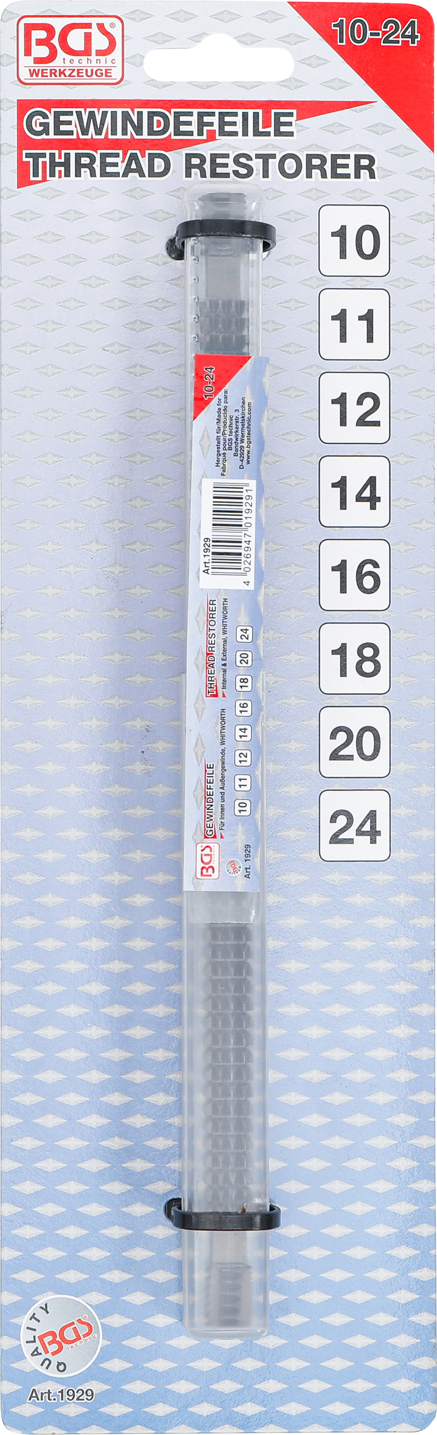 BGS Gewindefeile | für Innen-/Außengewinde | Whitworth 10 - 24