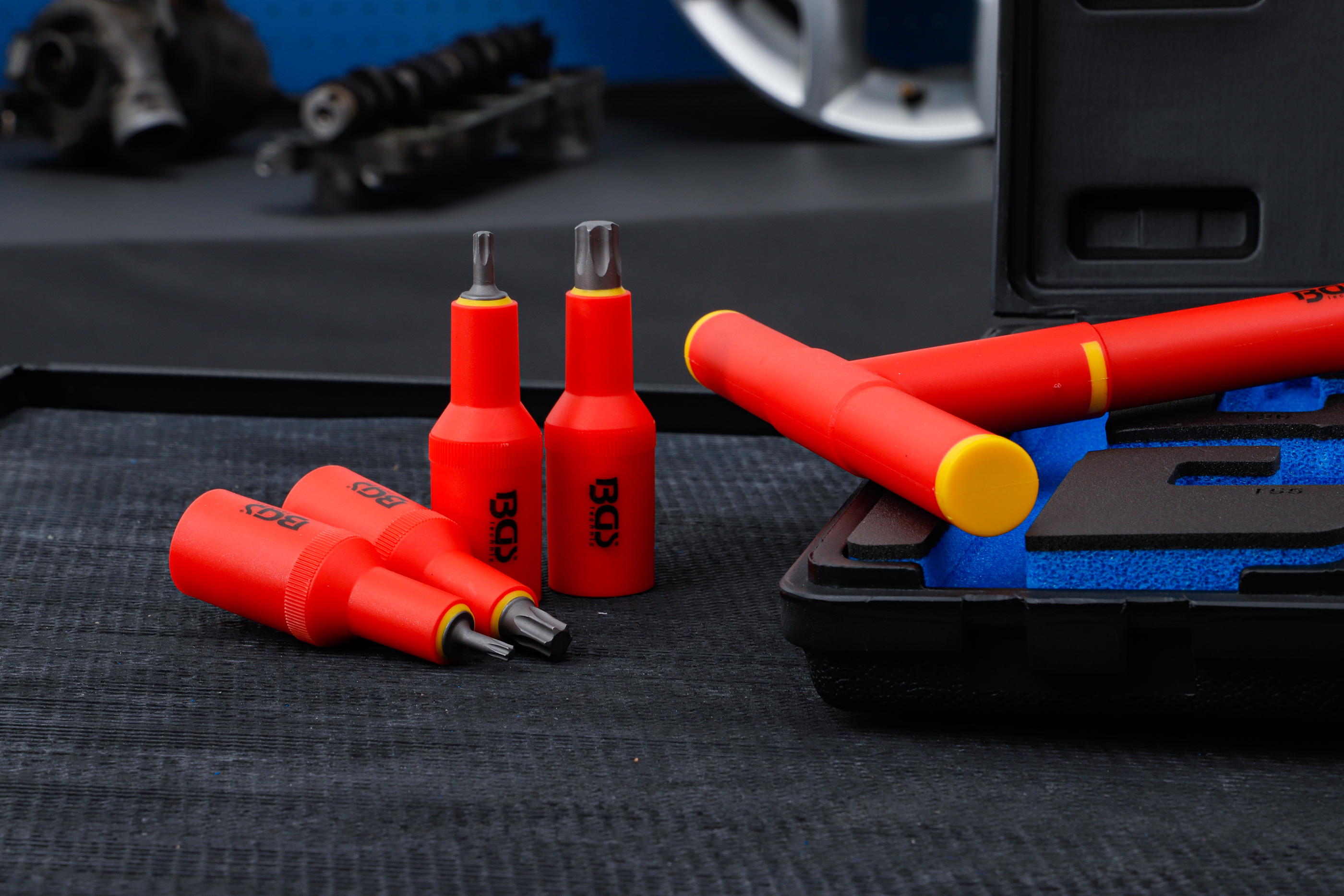 BGS VDE-Bit-Einsatz-Satz | Antrieb Innenvierkant 12,5 mm (1/2") | T-Profil (für Torx) T20 - T55 | 10-tlg.