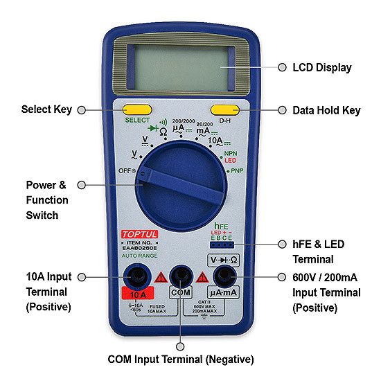 Toptul Multimeter Digital mit Spannungsprüfer