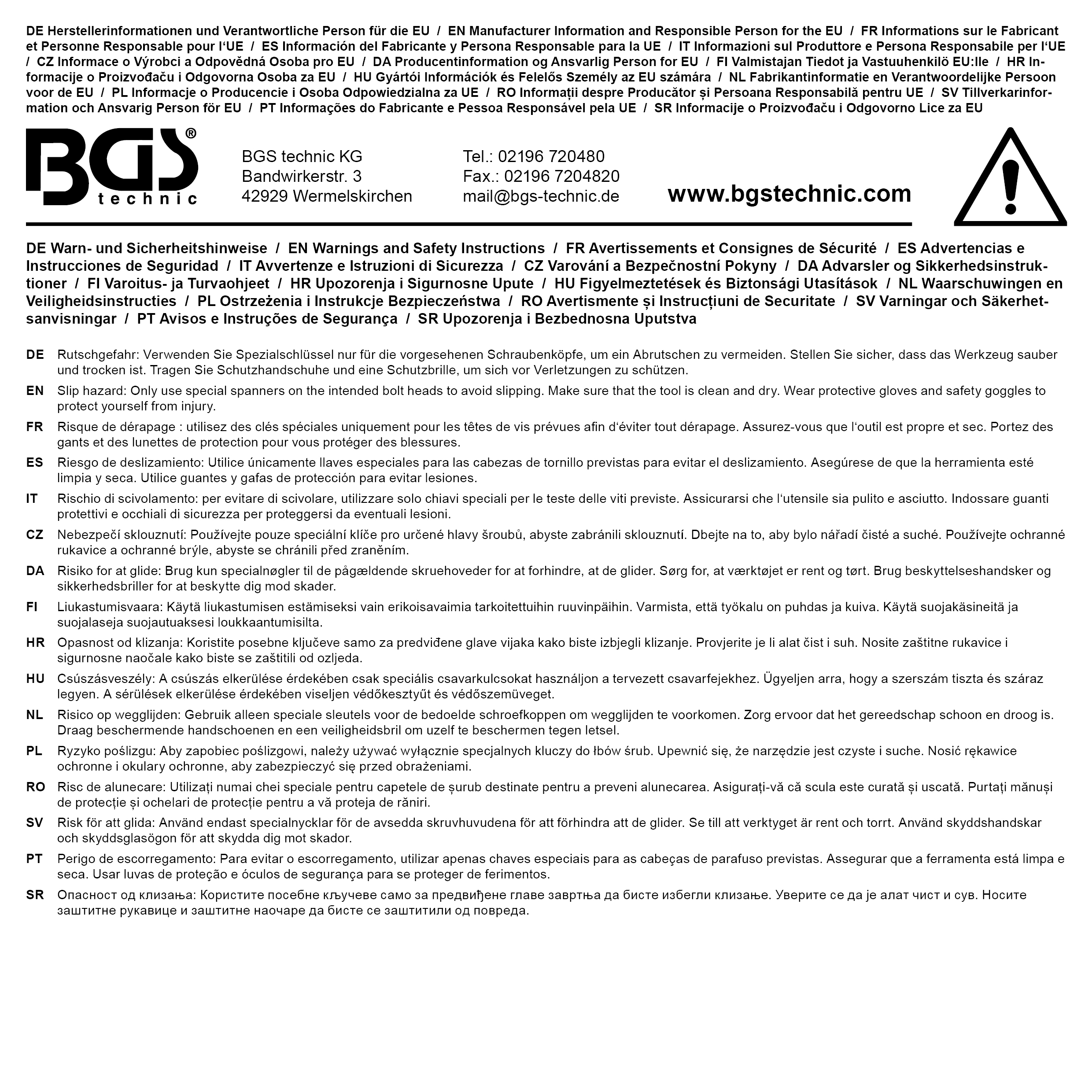 BGS Spezial-Ringschlüssel für Lambdasonden, kippbar, mit Griff | SW 22 mm