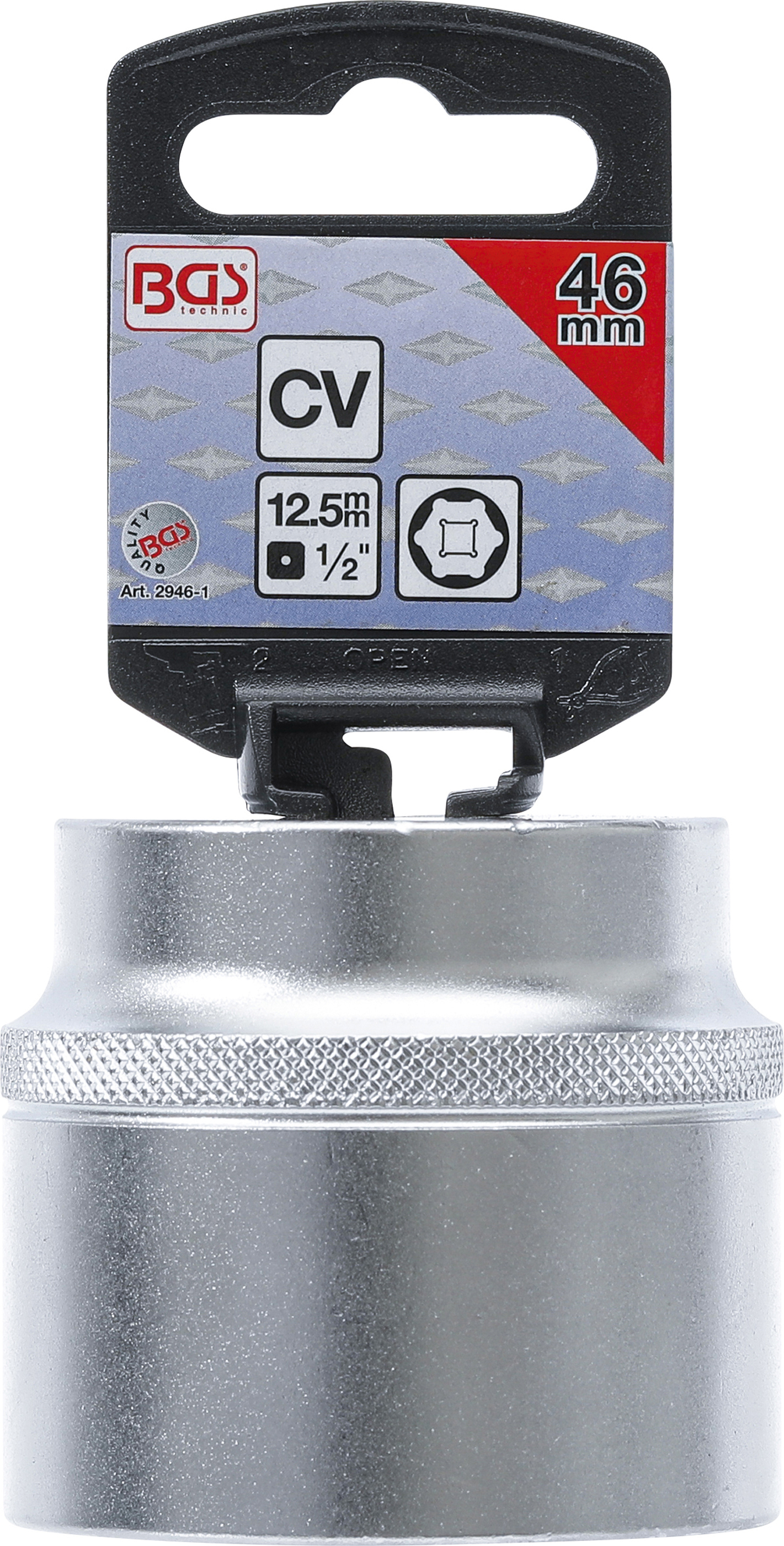 BGS Steckschlüssel-Einsatz Sechskant | Antrieb Innenvierkant 12,5 mm (1/2") | SW 46 mm