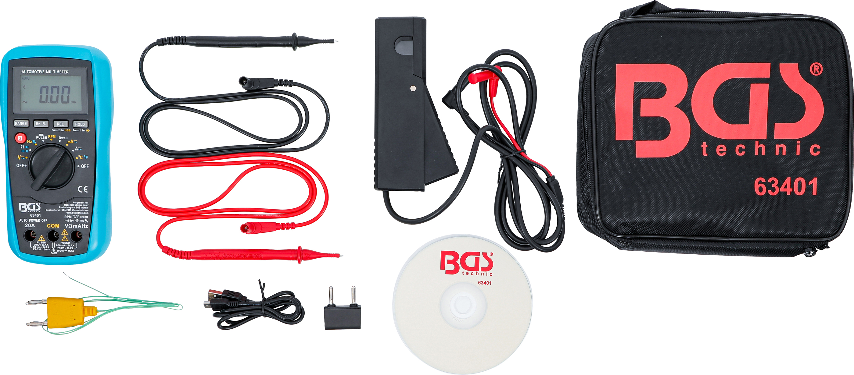 BGS Kfz-Digital-Multimeter mit USB-Schnittstelle