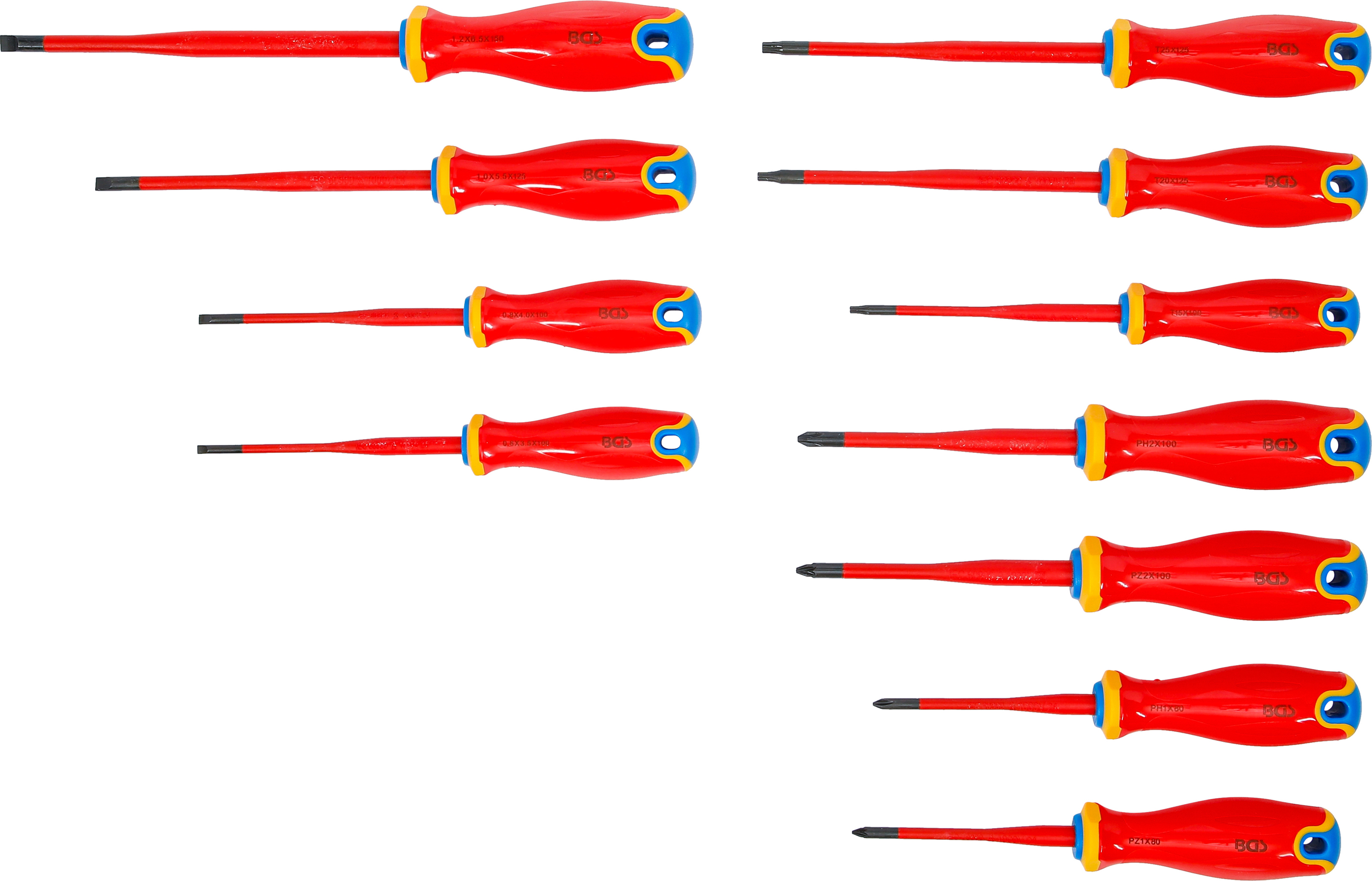 BGS VDE-Schraubendreher-Satz | extra dünne Spitze | 11-tlg.