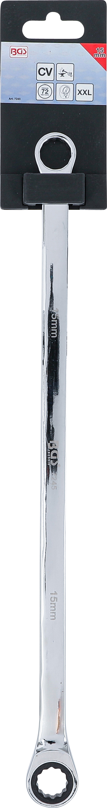 BGS Ratschenring- und Ringschlüssel | extra lang | SW 15 mm