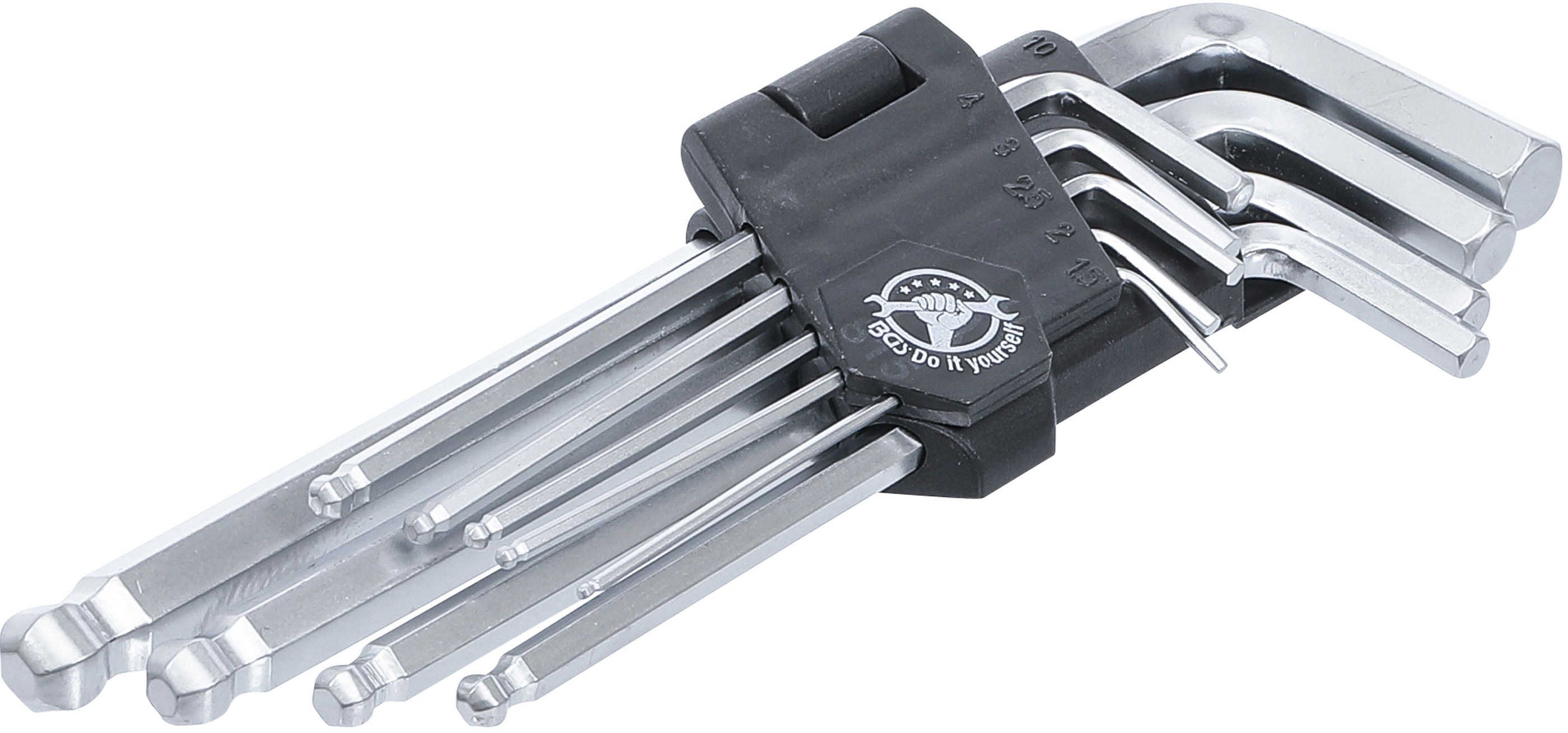 BGS Winkelschlüssel-Satz | Innensechskant / Innensechskant mit Kugelkopf 1,5 - 10 mm | 9-tlg.